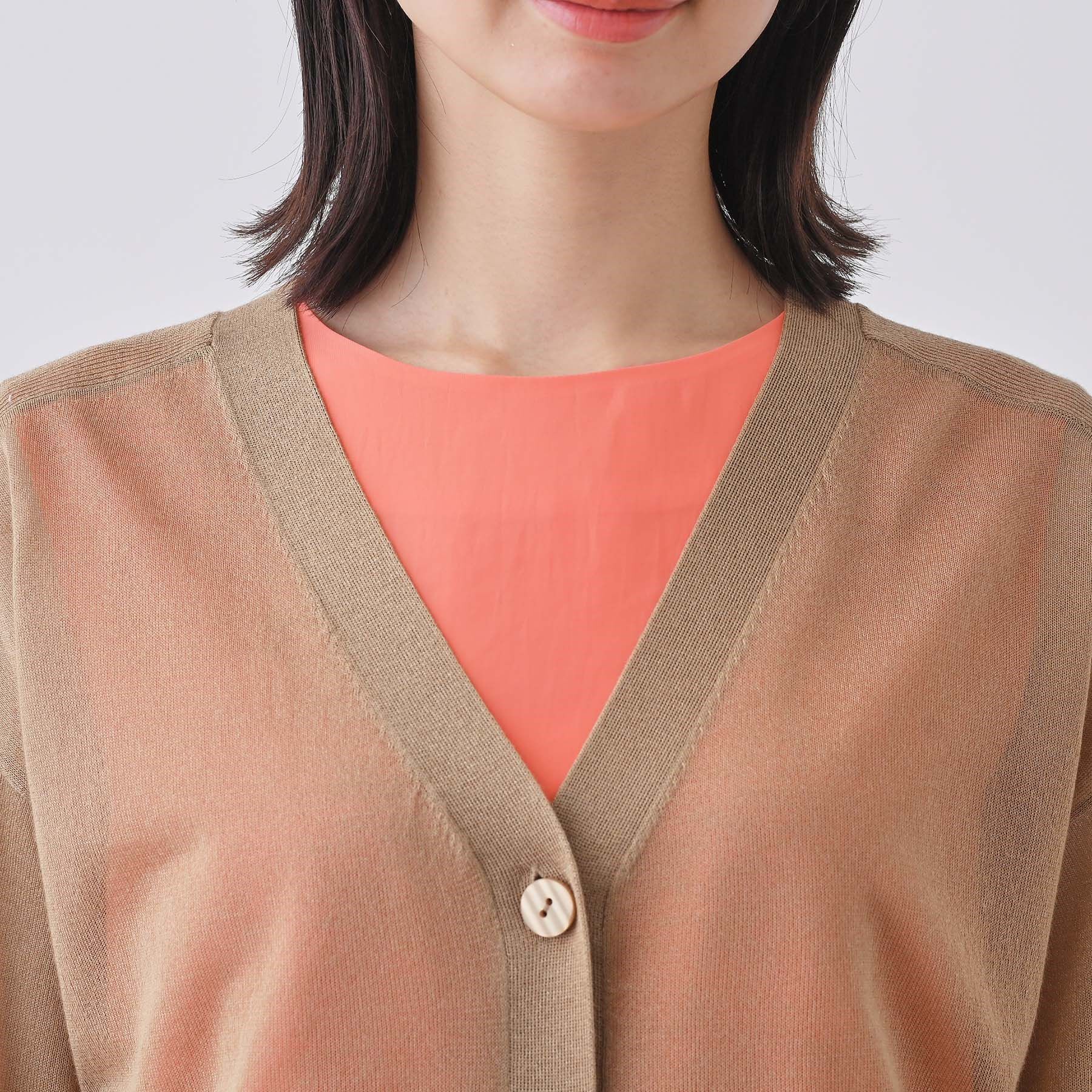 INDIVI「【大人シアーラメ】きれいめニットカーディガン」|カーディガン|