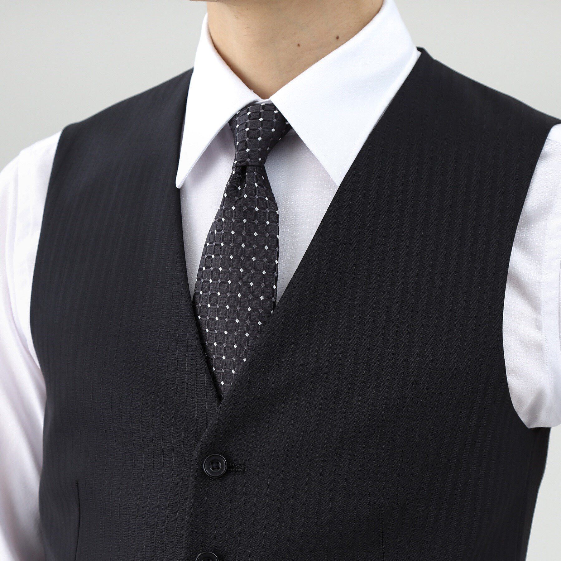 TAKEO KIKUCHI「【Sサイズ～】シャイニーヘリンボンストライプ ベスト」|スーツ|