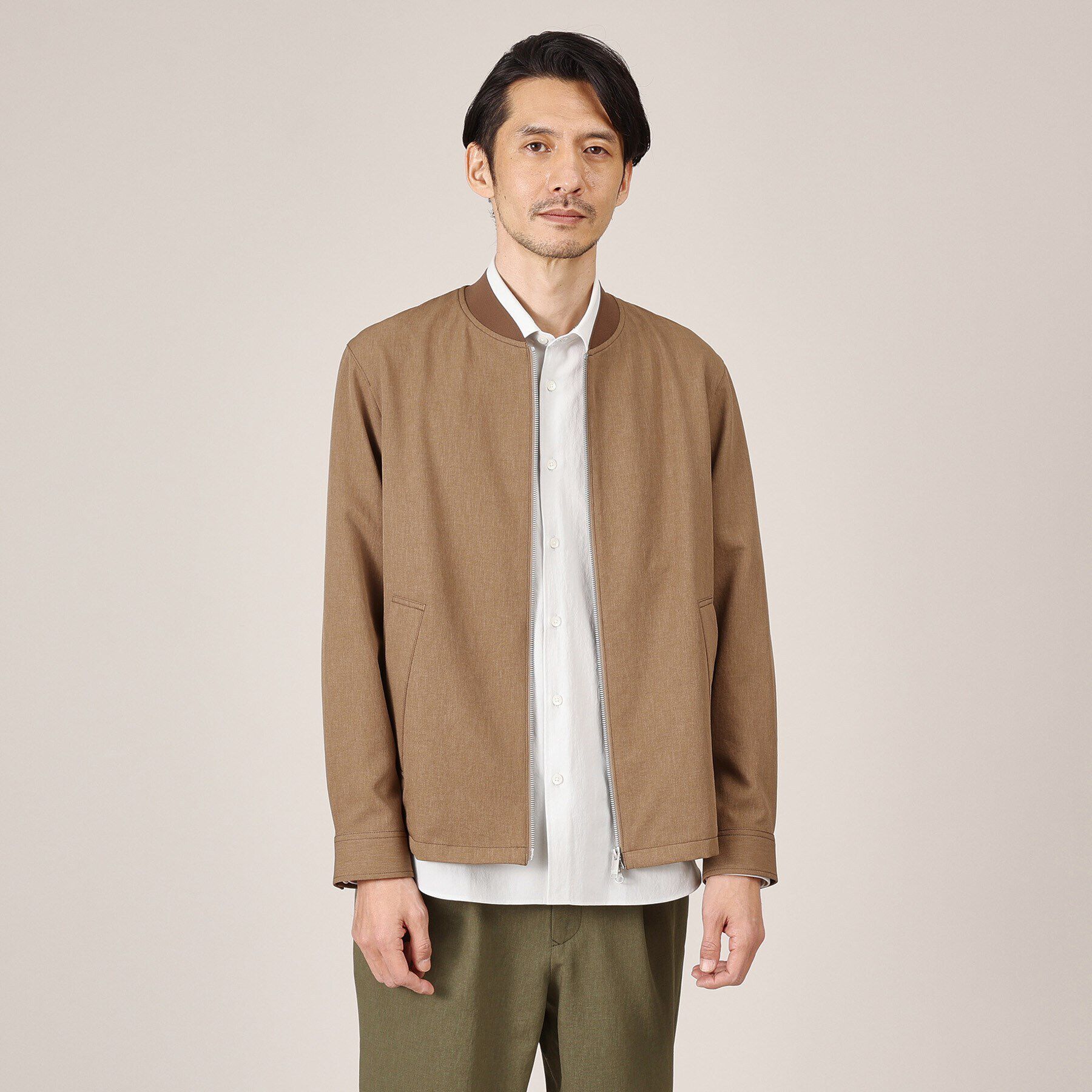 TAKEO KIKUCHI「【多機能/軽羽織】リネンライクカルゼ リブブルゾン」|ブルゾン・スタジャン|