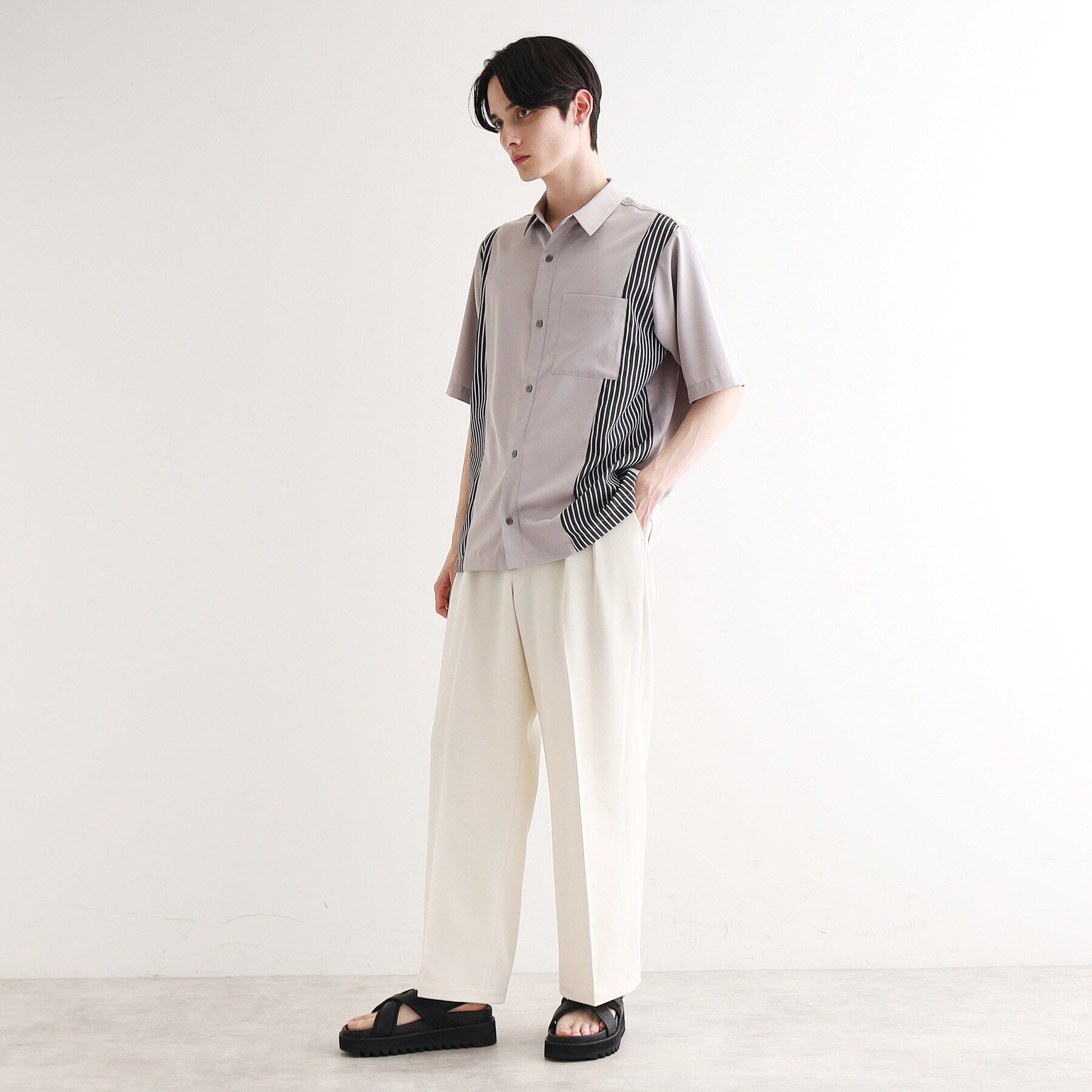 tk.TAKEO KIKUCHI「ストライプスイッチシャツ」|シャツ・ブラウス|