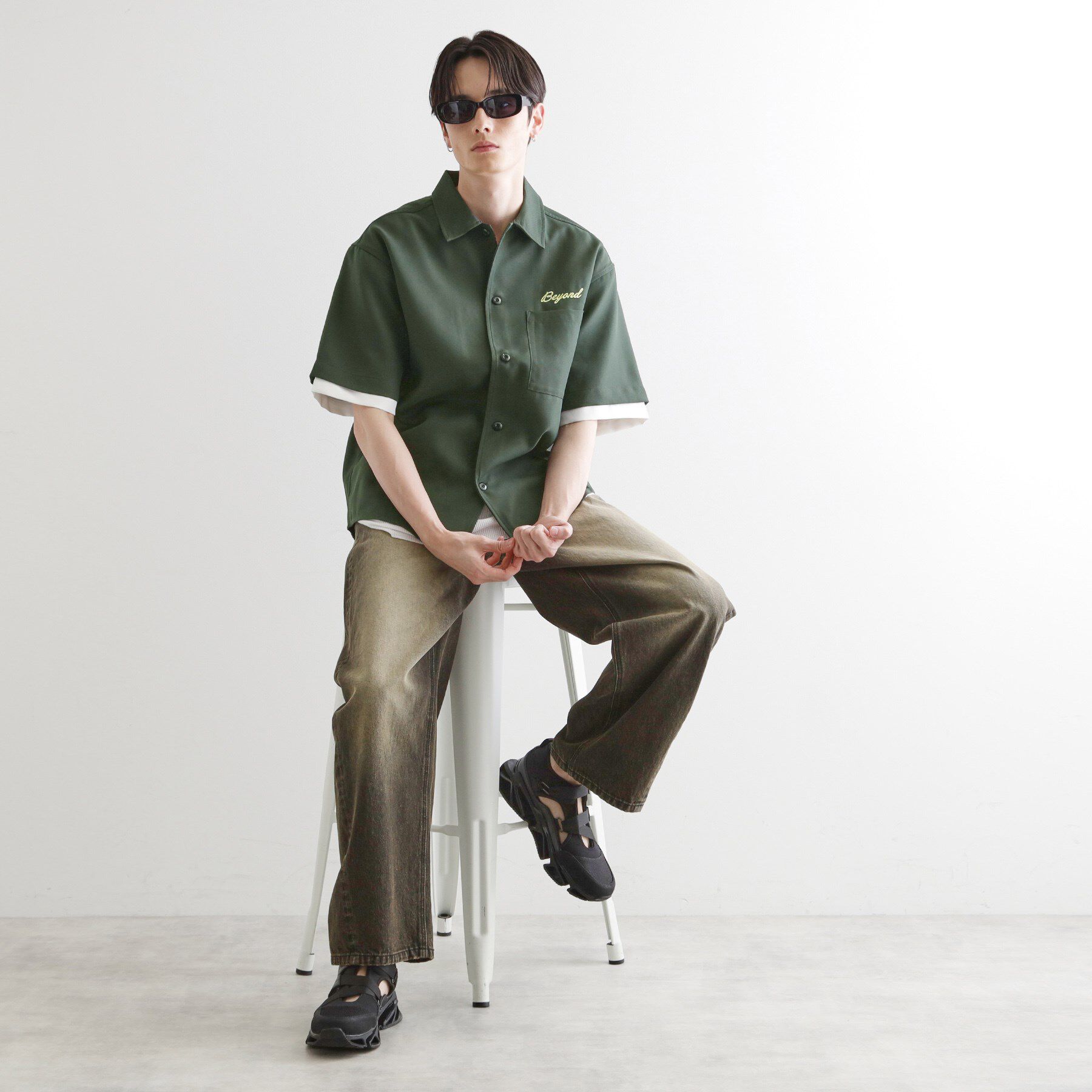 tk.TAKEO KIKUCHI「レイヤードバック刺繍シャツ」|シャツ・ブラウス|