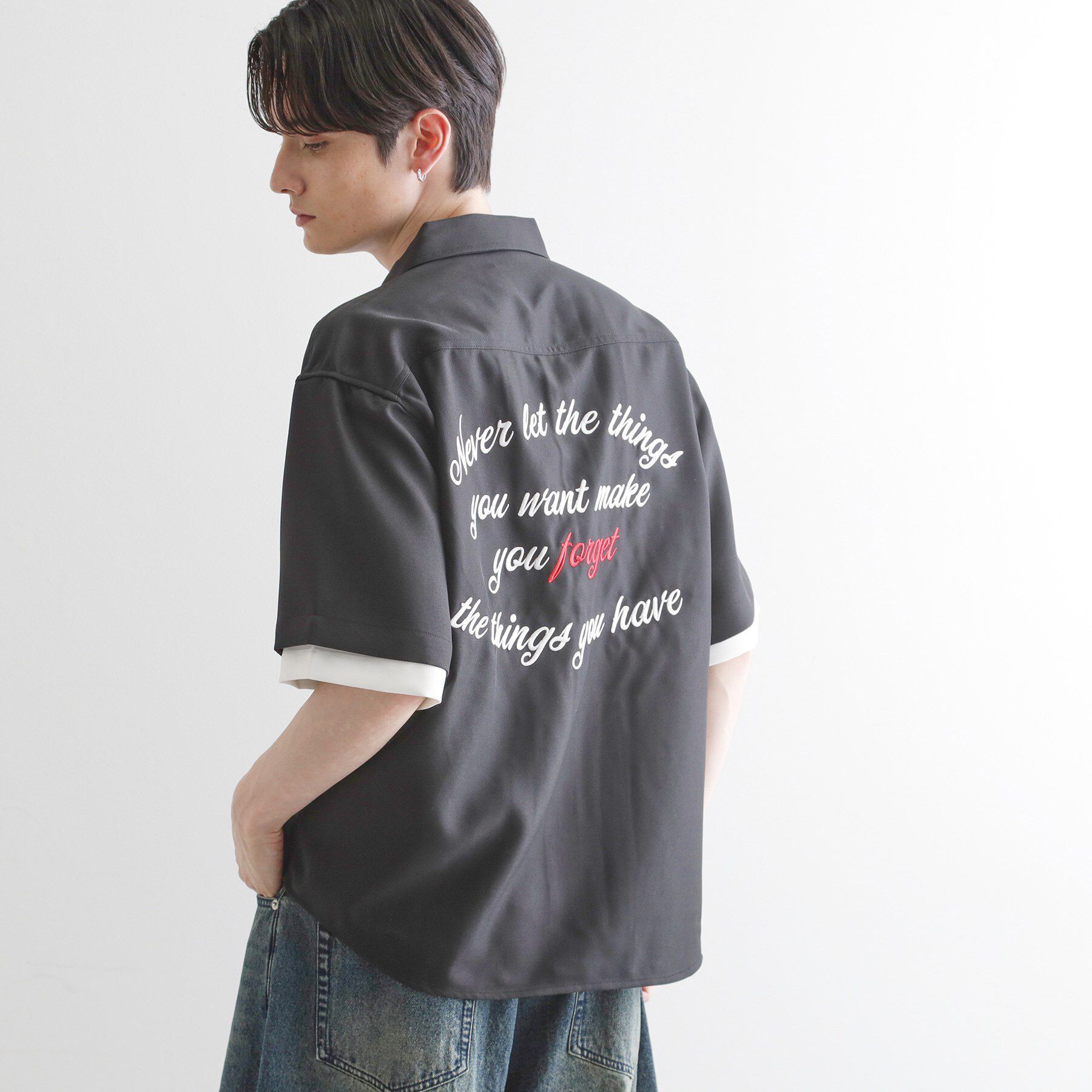 tk.TAKEO KIKUCHI「レイヤードバック刺繍シャツ」|シャツ・ブラウス|