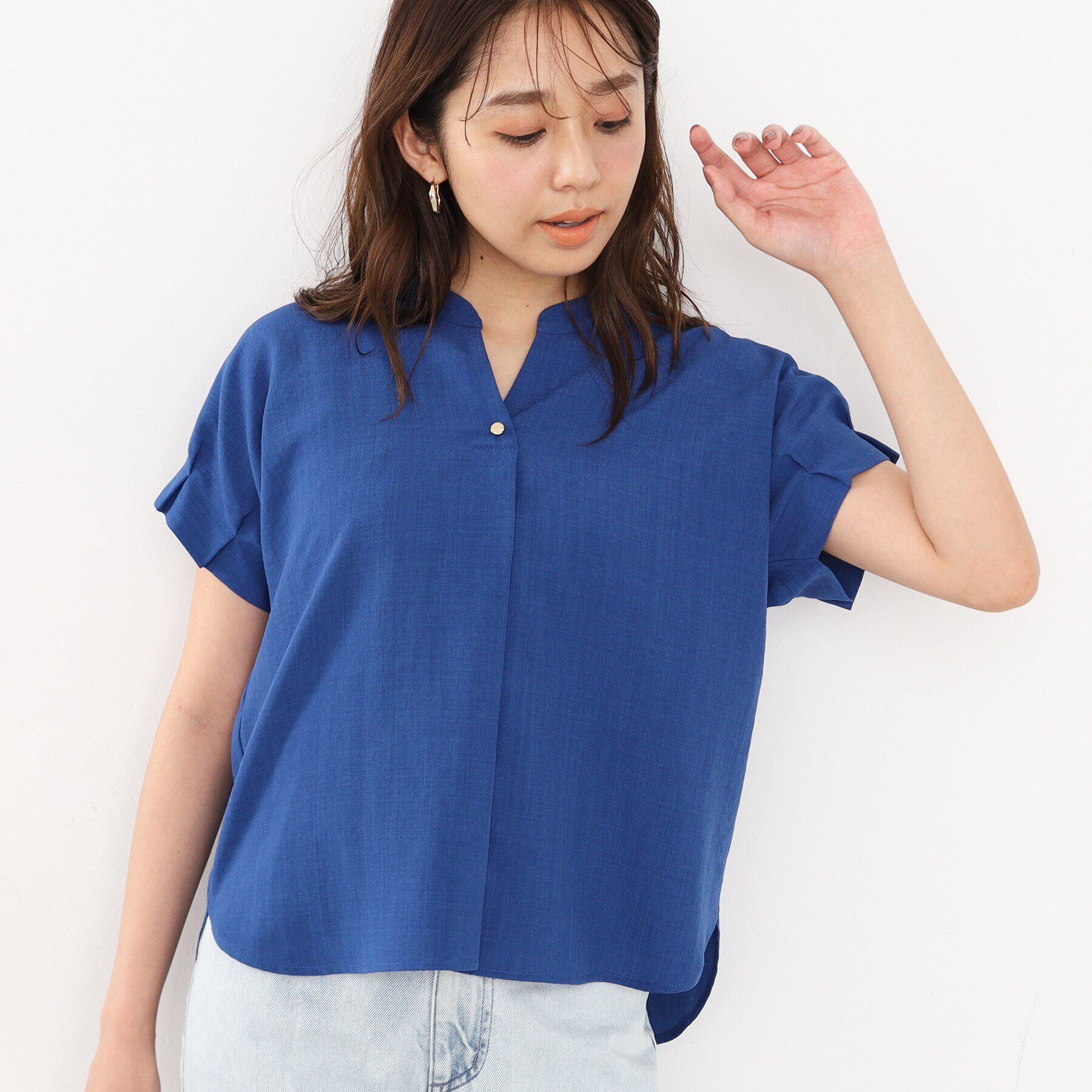 index「《7color/S-LLsize》バックシャンスキッパーブラウス【洗濯機洗い可/吸水速乾/防シワ/抗」|シャツ・ブラウス|