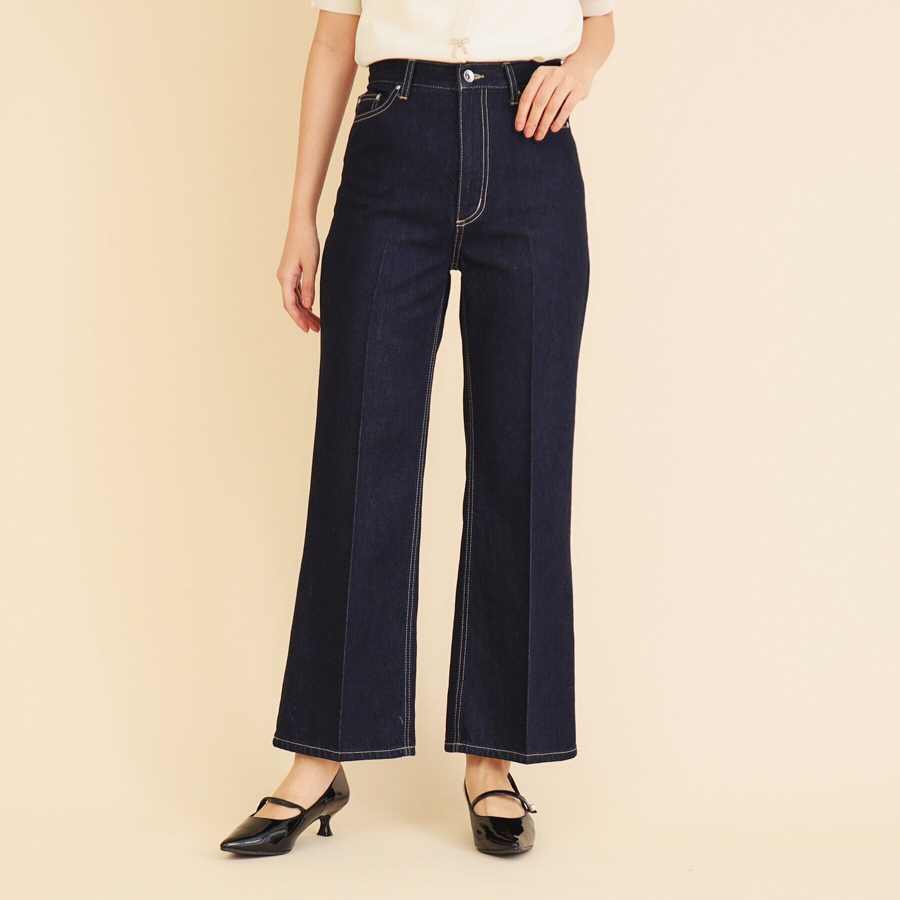 index「ワイドストレートフレアデニム【洗濯機洗い可】」|デニム|