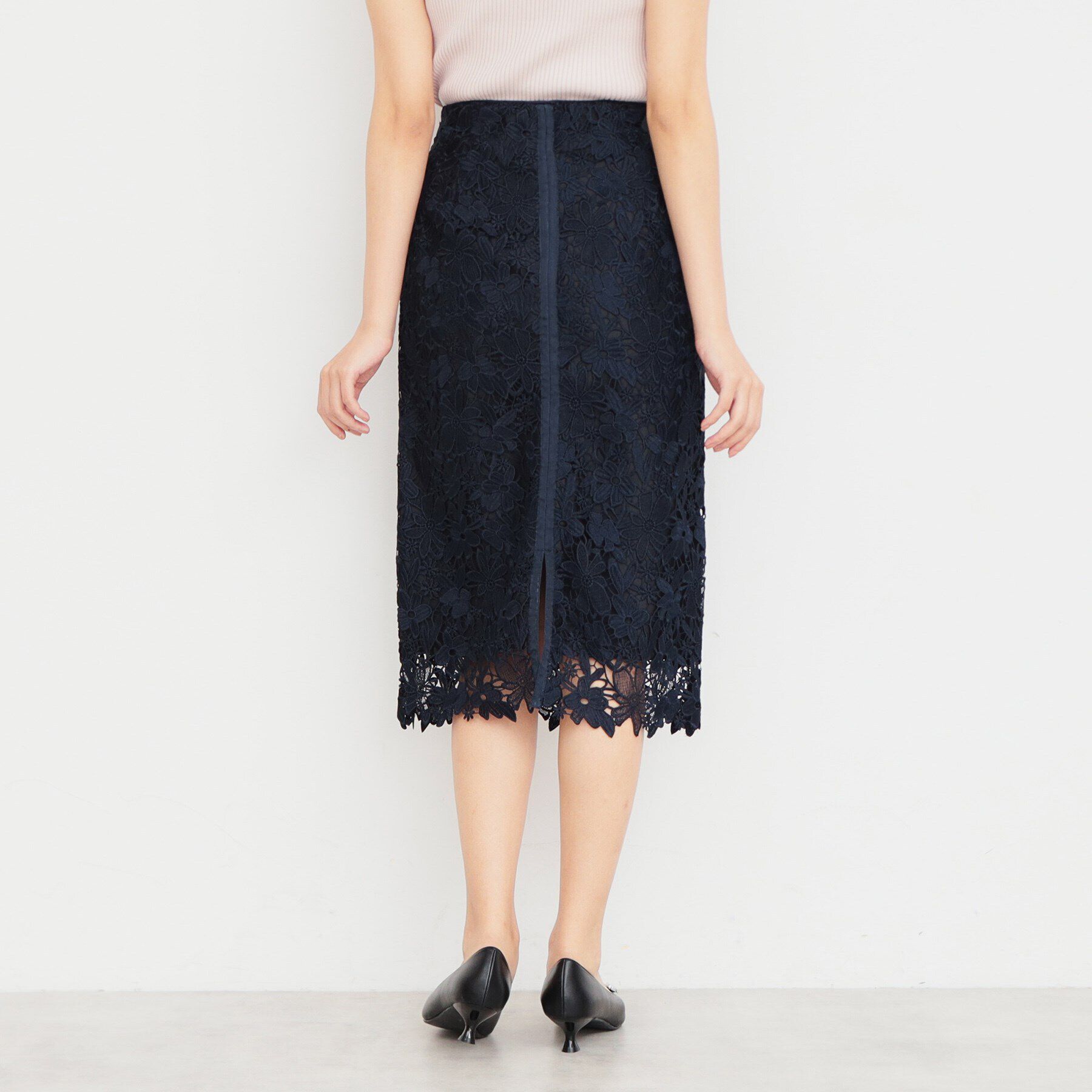 index「フラワーレースタイトスカート【洗濯機洗い可】」|スカート|