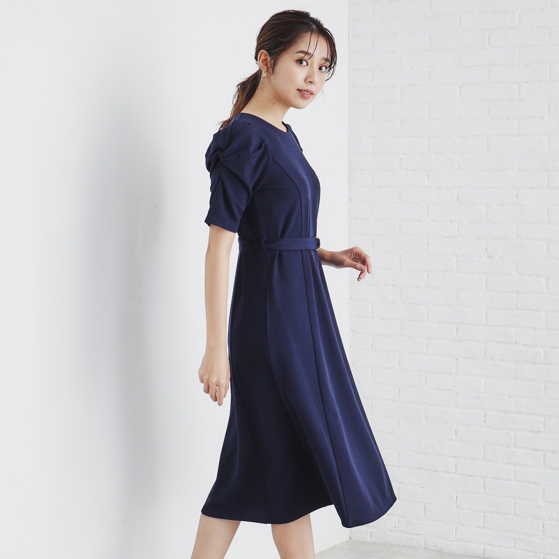 index「ツイストスリーブワンピース【洗濯機洗い可】」|ワンピース|