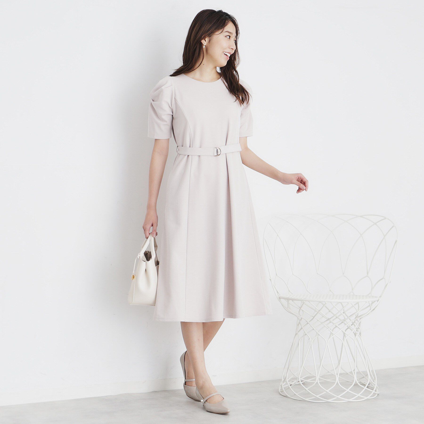 index「ツイストスリーブワンピース【洗濯機洗い可】」|ワンピース|