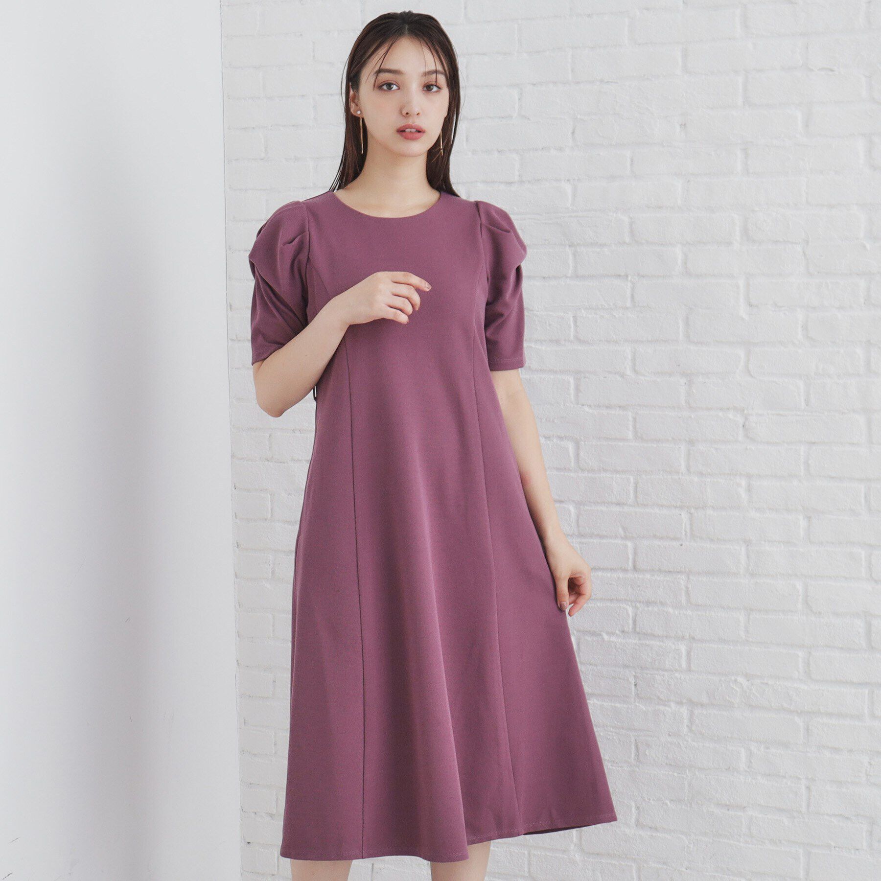 index「ツイストスリーブワンピース【洗濯機洗い可】」|ワンピース|