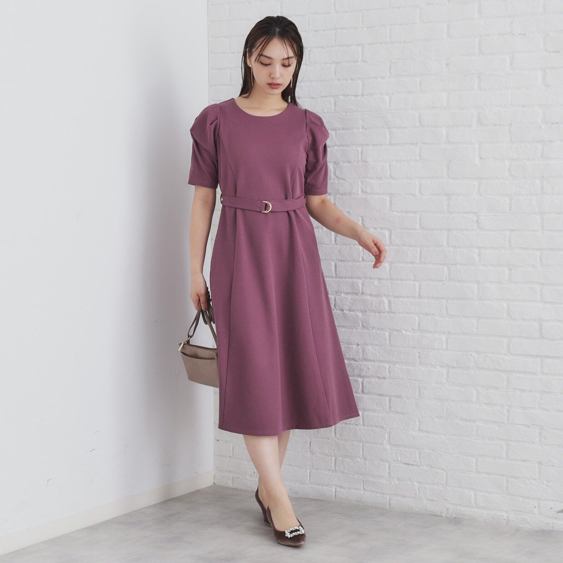 index「ツイストスリーブワンピース【洗濯機洗い可】」|ワンピース|