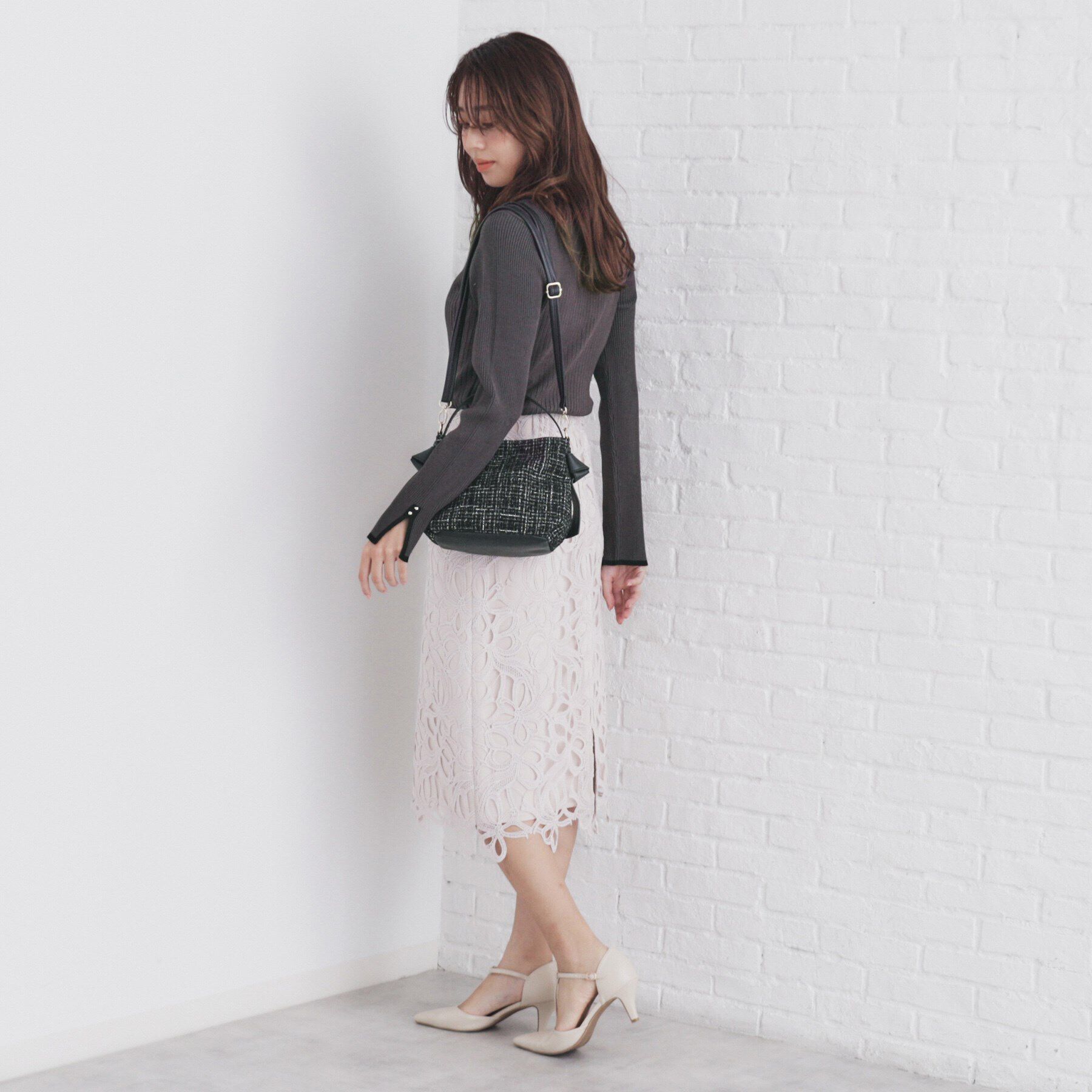 index「スリットスリーブバイカラーリブニット【洗濯機洗い可】」|ニット・セーター|