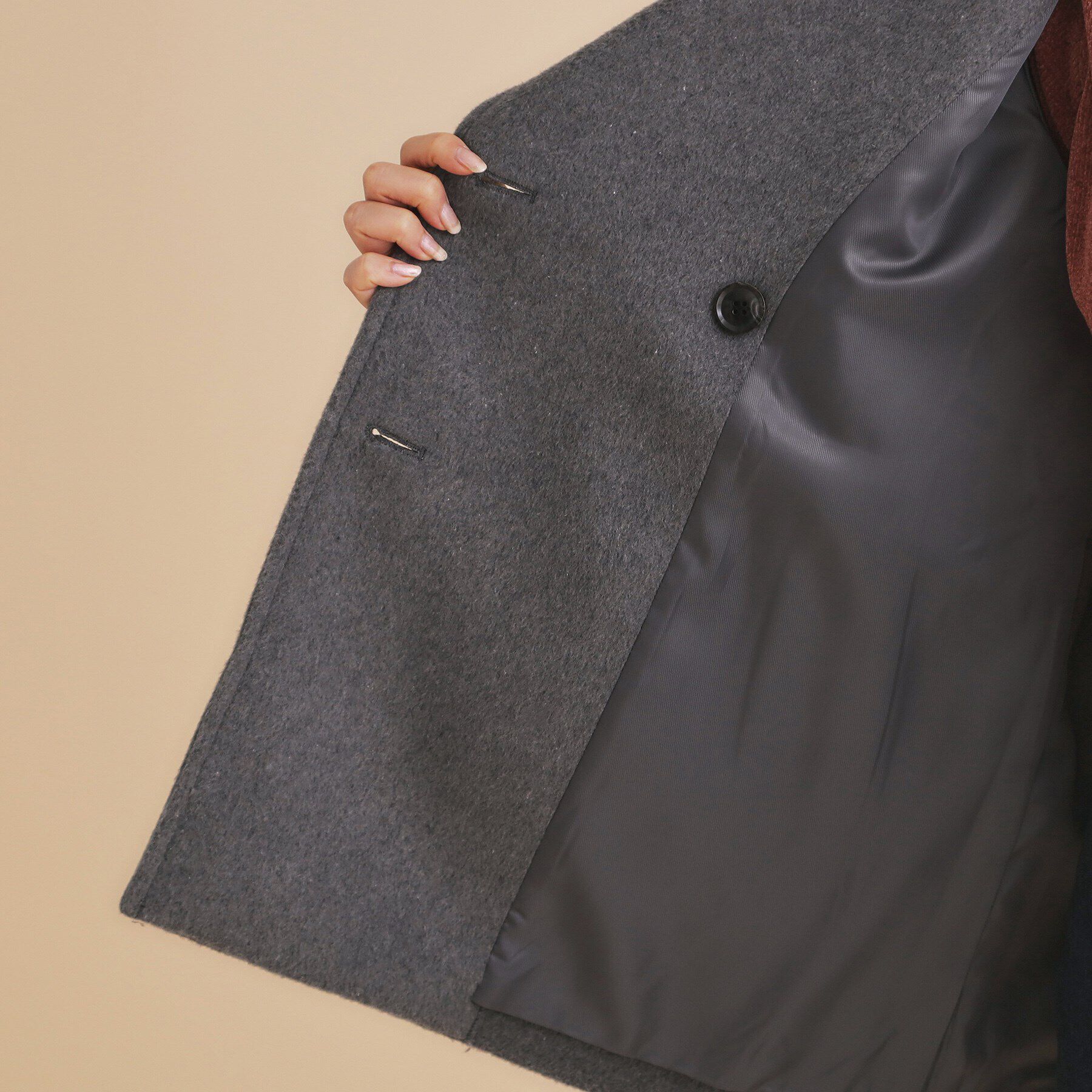 index「《5color/S-Lsize》ウール混 ステンカラーピーコート」|ピーコート|