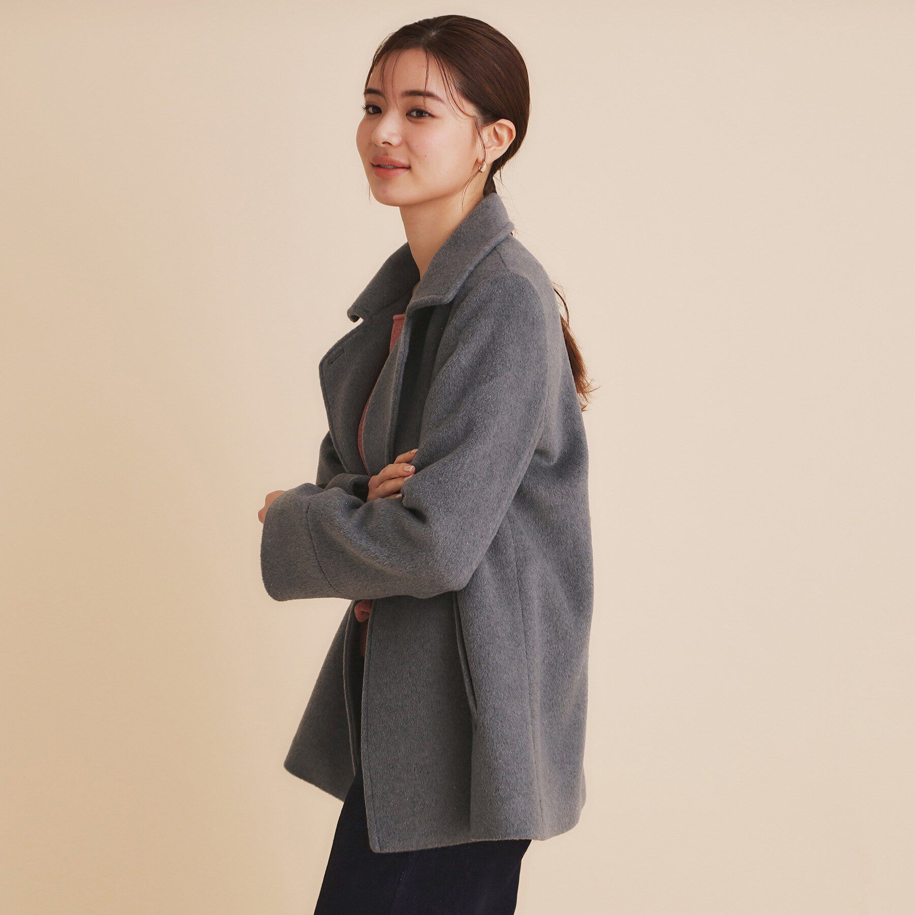 index「《5color/S-Lsize》ウール混 ステンカラーピーコート」|ピーコート|