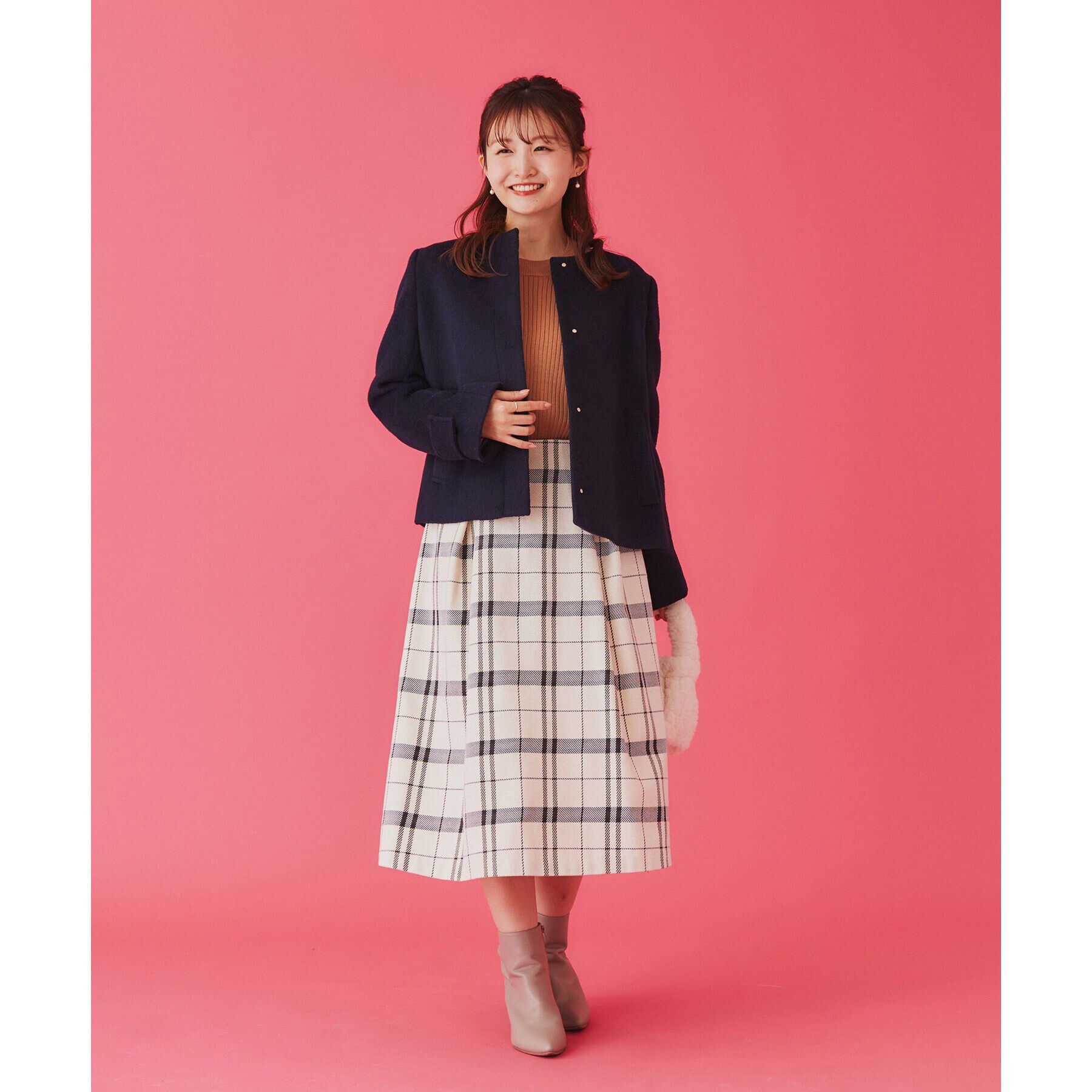 index「《5color/XS-LLsize》ウール混ノーカラーショートコート」|ノーカラーコート|