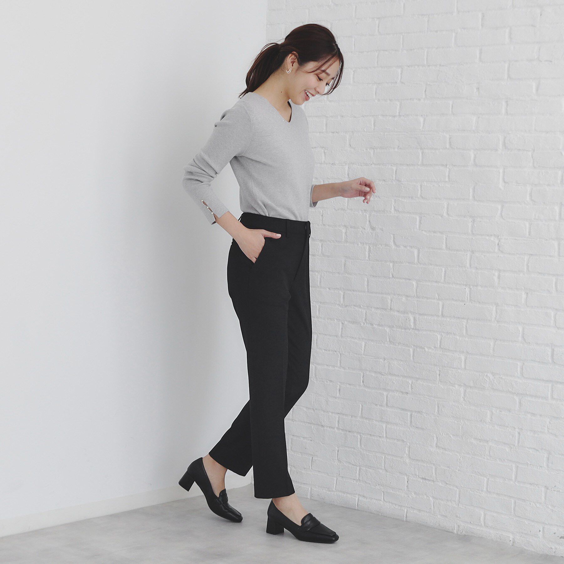 index「《6color/S-LLsize》ラメ混Vネックニット【洗濯機洗い可】」|ニット・セーター|