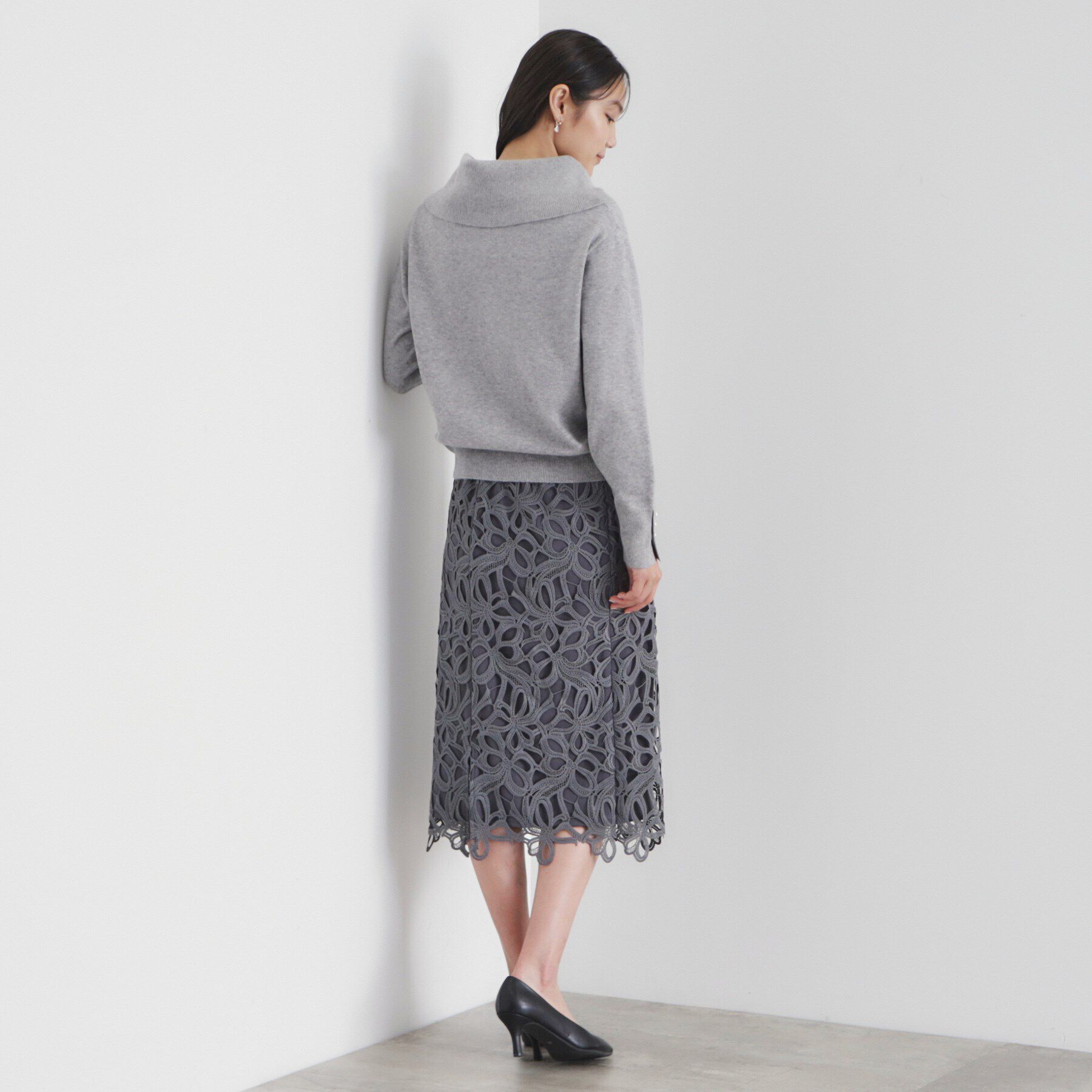 index「《8color/XS-LLsize》パール調ボタン付きオフタートルニット【洗濯機洗い可】」|ニット・セーター|