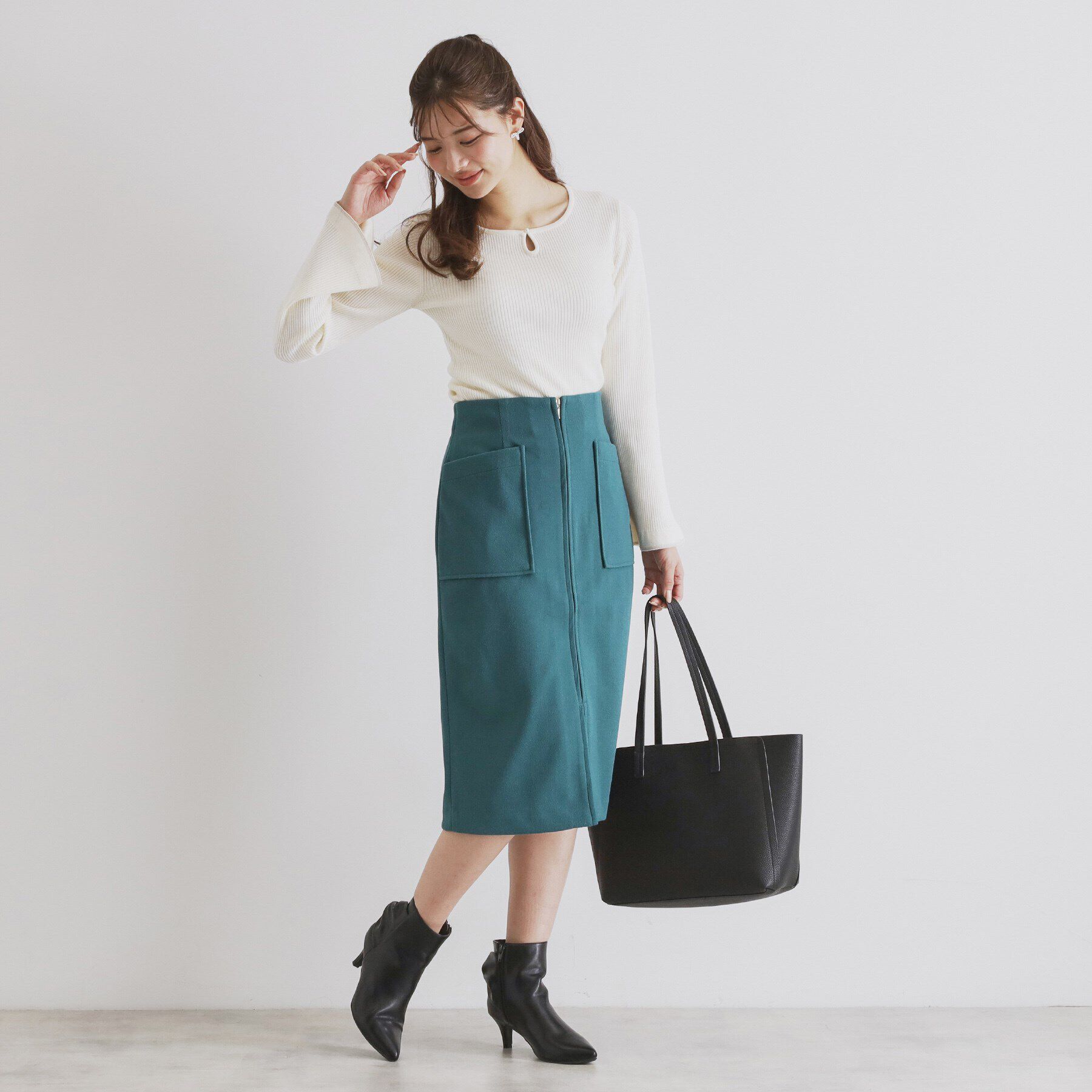 index「ジップタイトスカート【洗濯機洗い可/イージーアイロン】」|スカート|