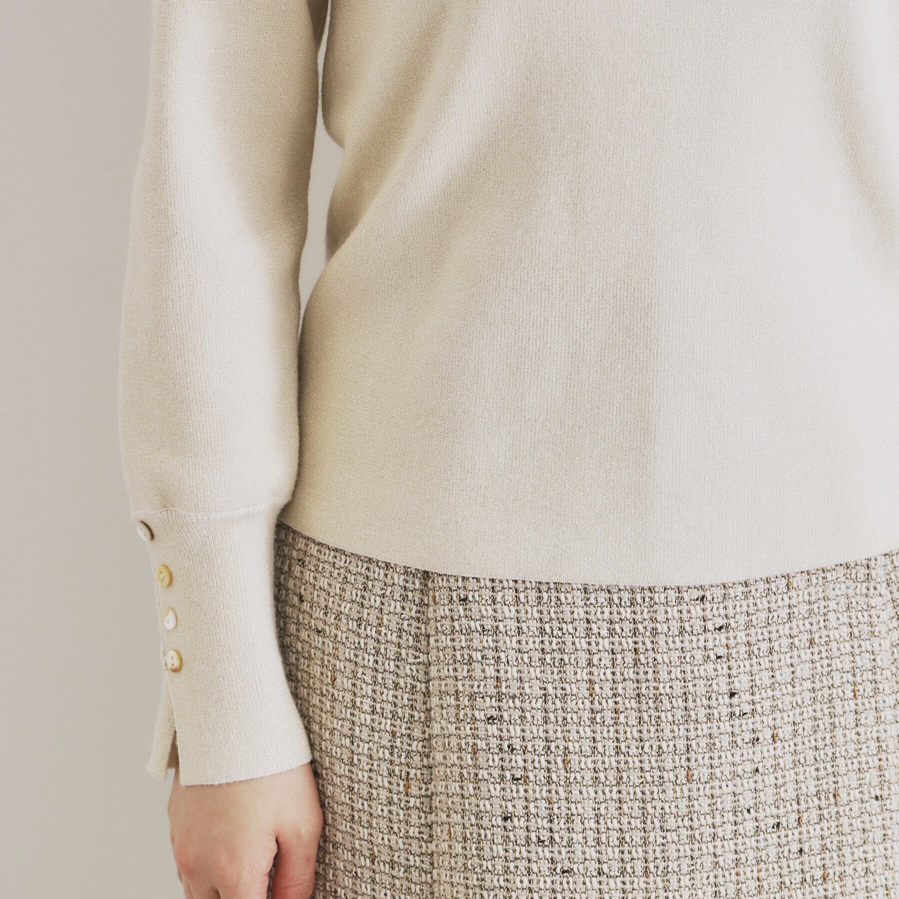 index「袖ボタンタートルネックニット【洗濯機洗い可】」|ニット・セーター|