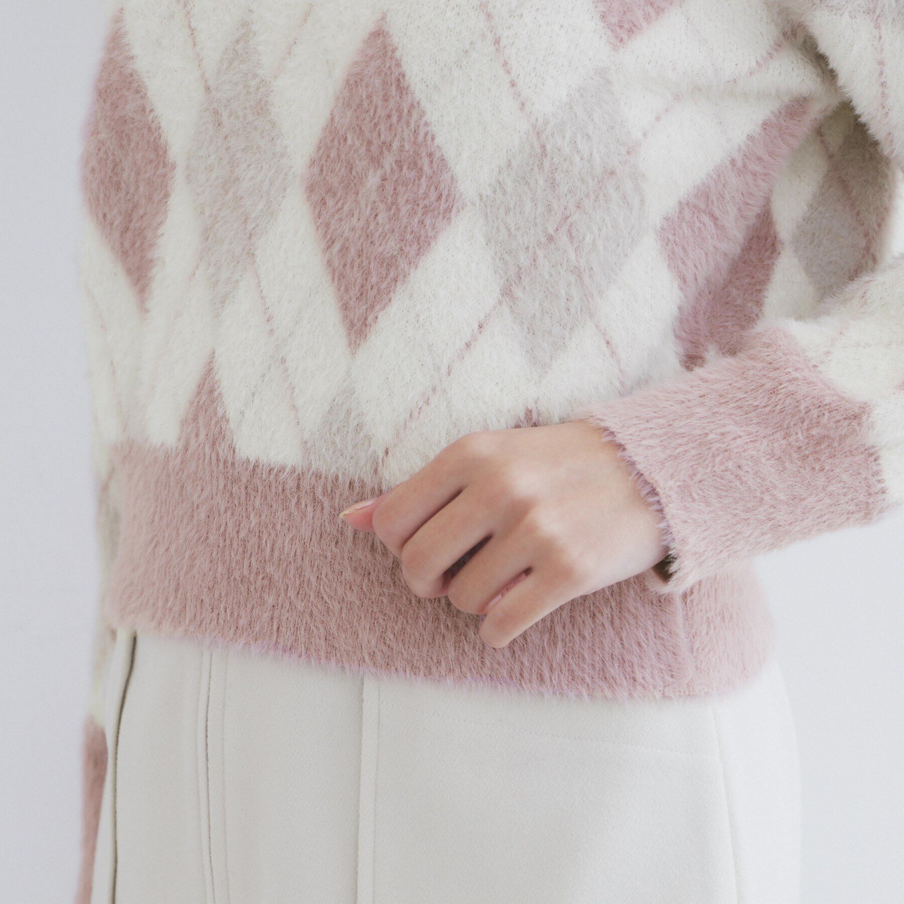 index「アーガイルチェックフェザーニット【洗濯機洗い可】」|ニット・セーター|