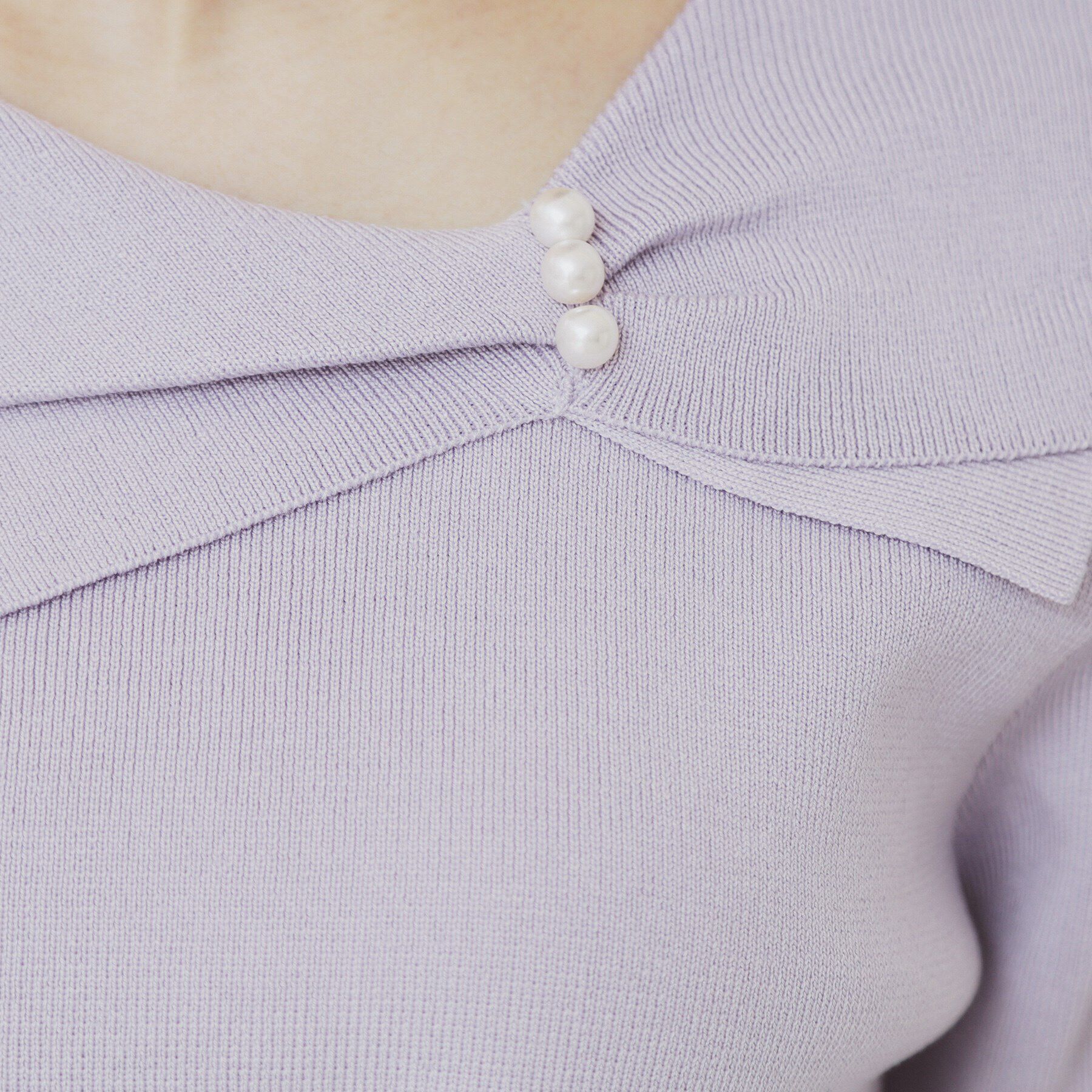 index「アシメリボンカラーニット【洗濯機洗い可】」|ニット・セーター|