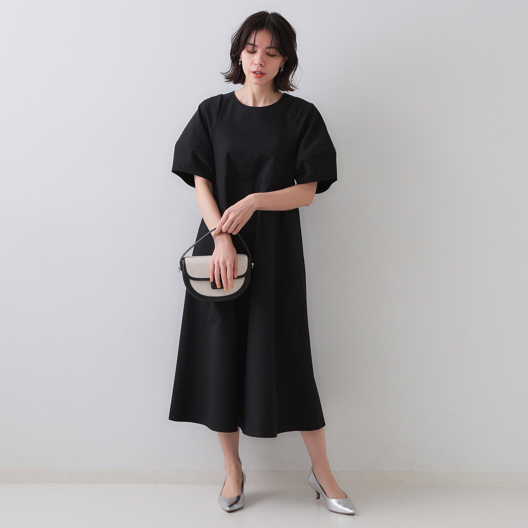 OPAQUE.CLIP「サッカーストライプワンピース【吸水速乾/イージーアイロン/洗濯機洗い可】」|ワンピース|