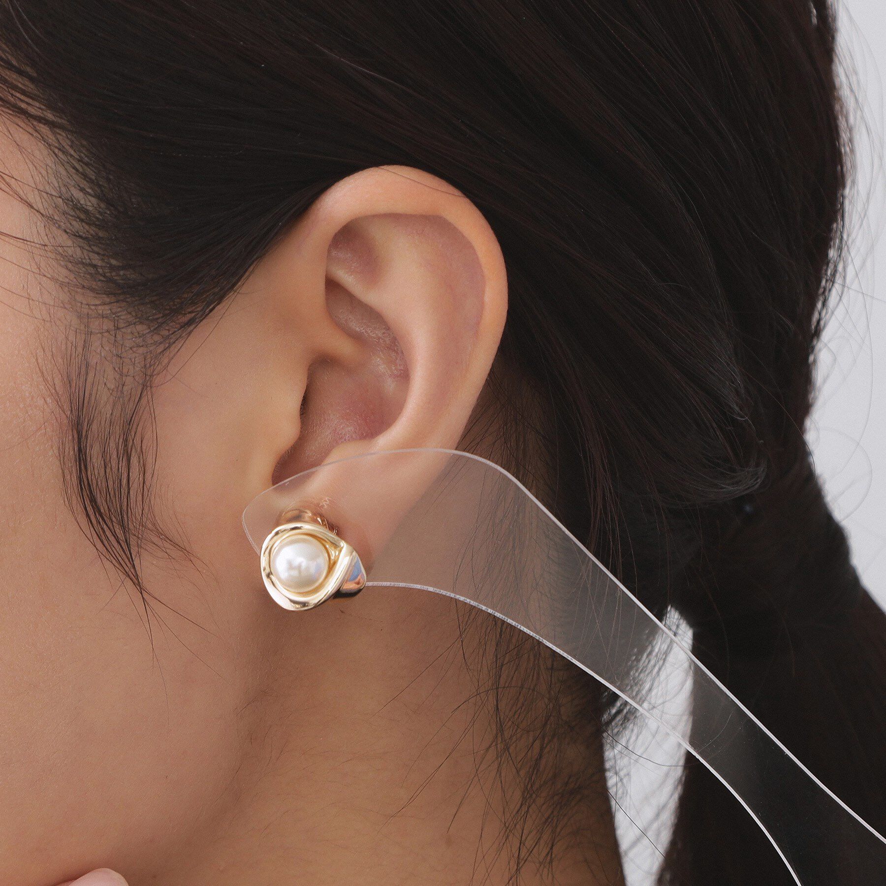 OPAQUE.CLIP「フェイクパール・メタルイヤリング」|イヤリング|