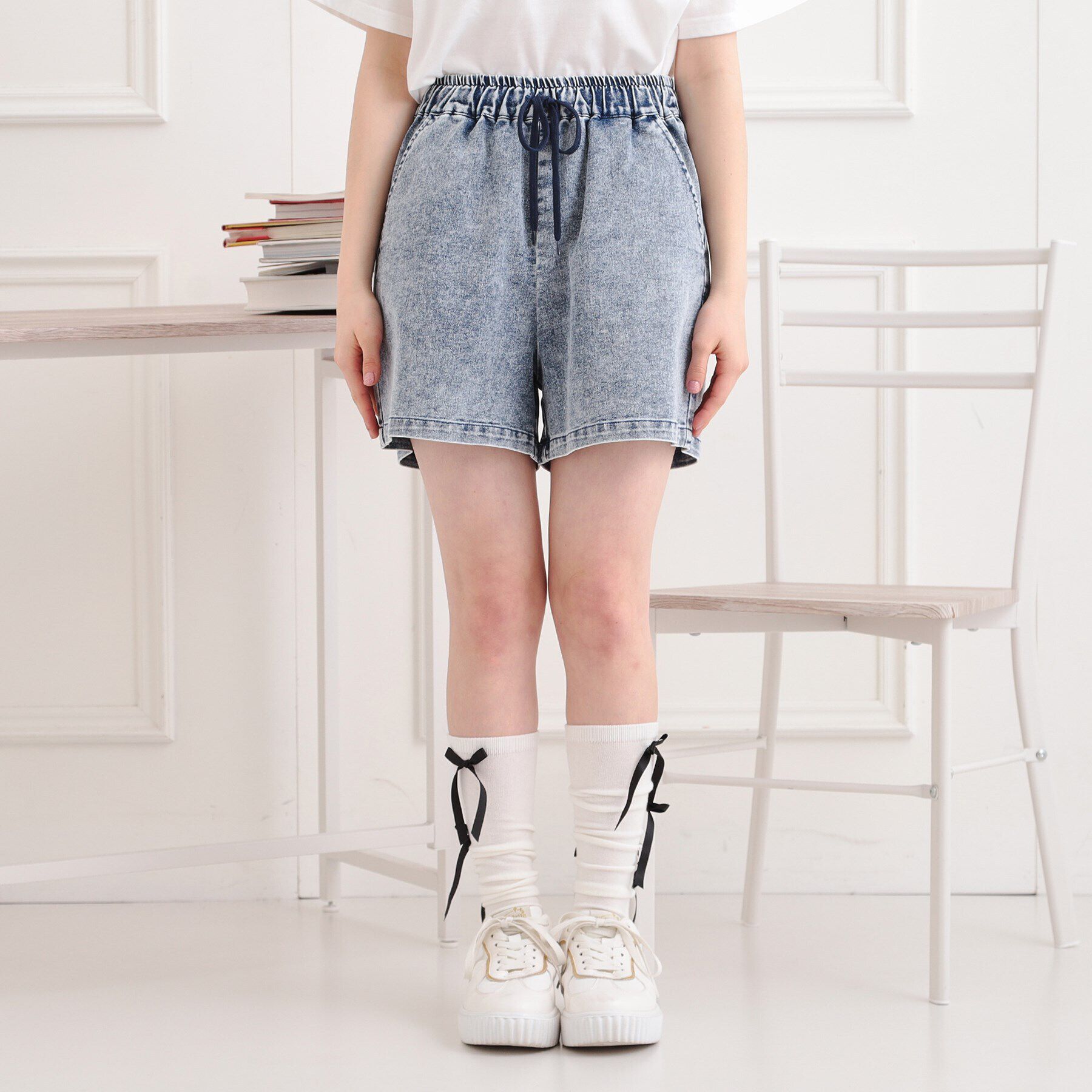 PINK-latte「イージーショートパンツ」|キュロット|