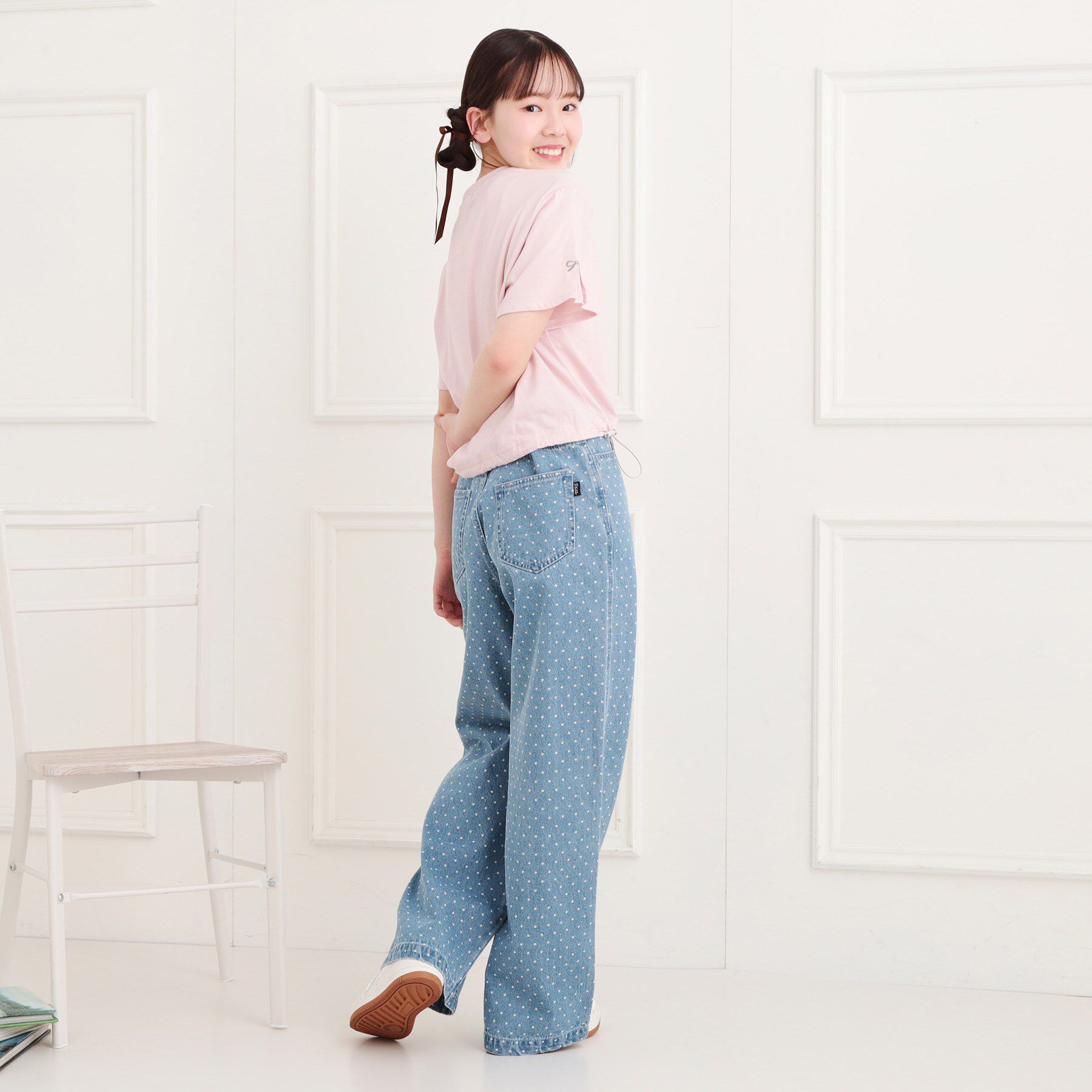 PINK-latte「ドット柄デニムパンツ」|その他|
