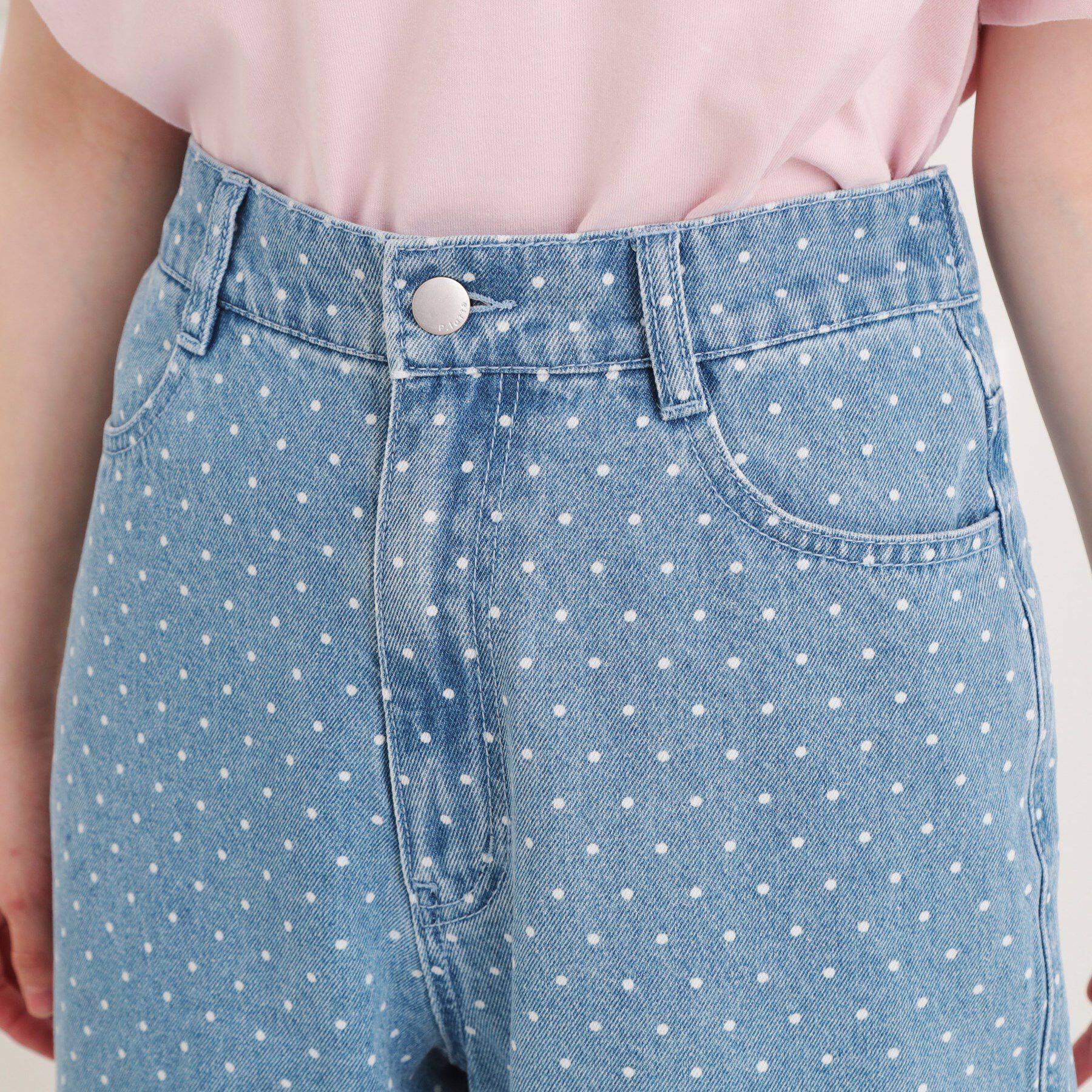 PINK-latte「ドット柄デニムパンツ」|その他|