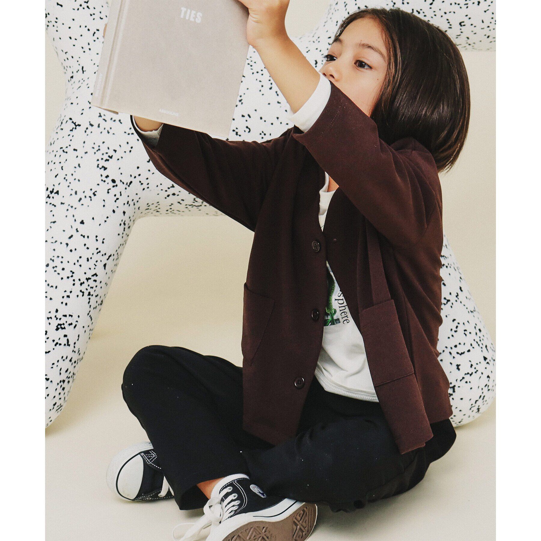 THE SHOP TK「【120－160】カットジョーゼットジャケット/セットアップ可・洗濯機OK」|カーディガン|