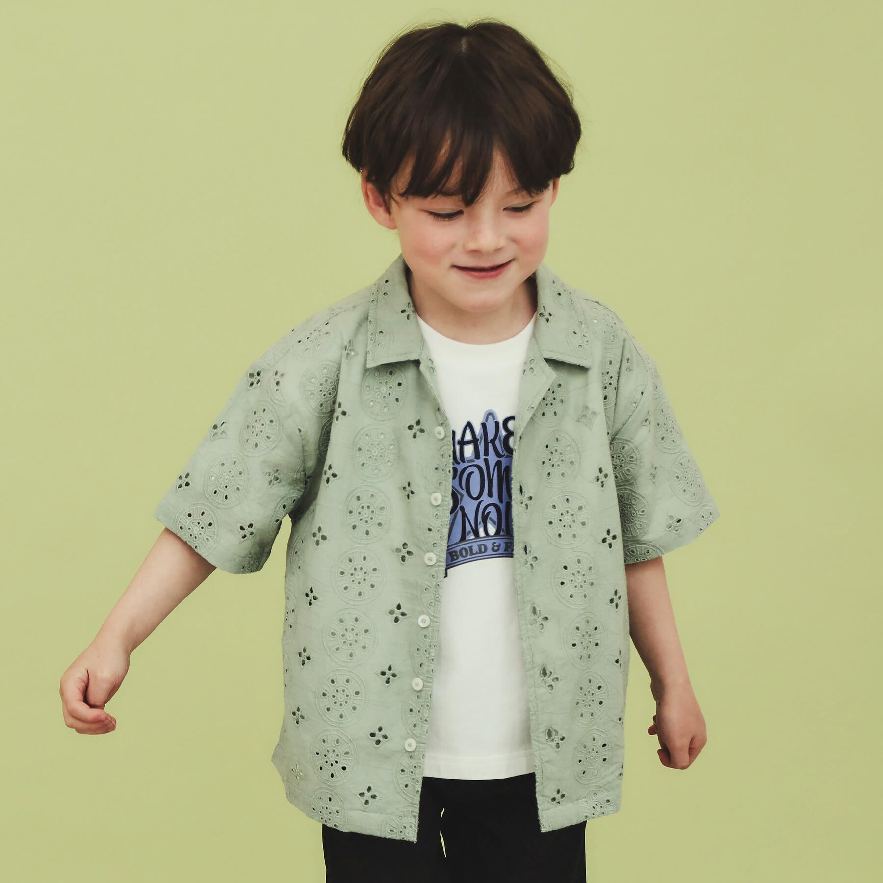 THE SHOP TK「【120-150】刺繍オープンカラーシャツSS」|シャツ・ブラウス|