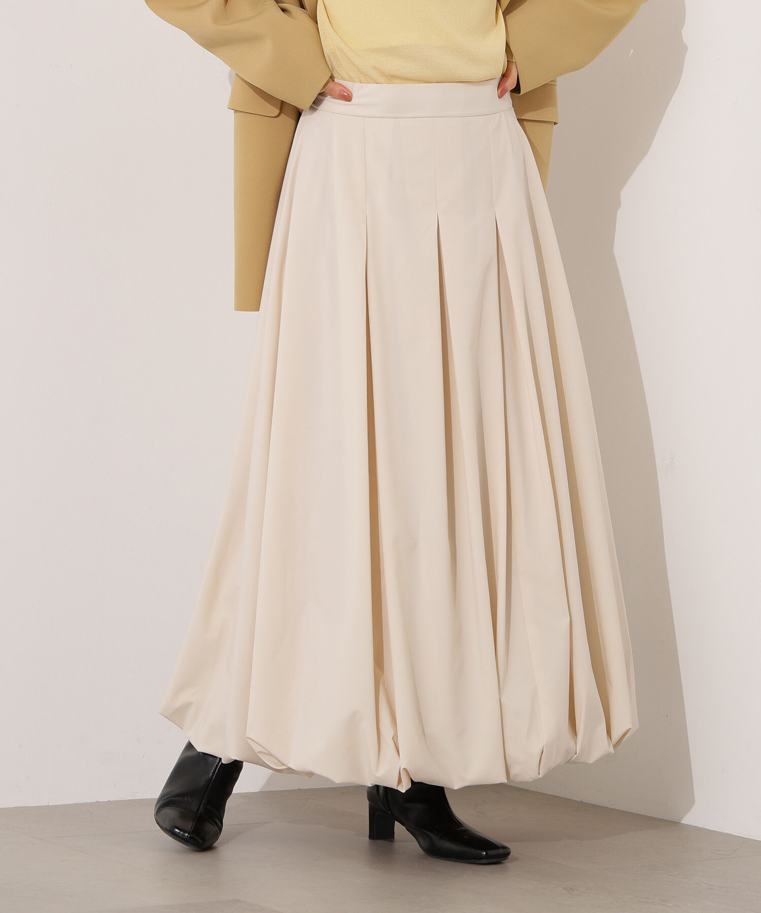  「バルーンタックスカート」|スカート|オフホワイト1