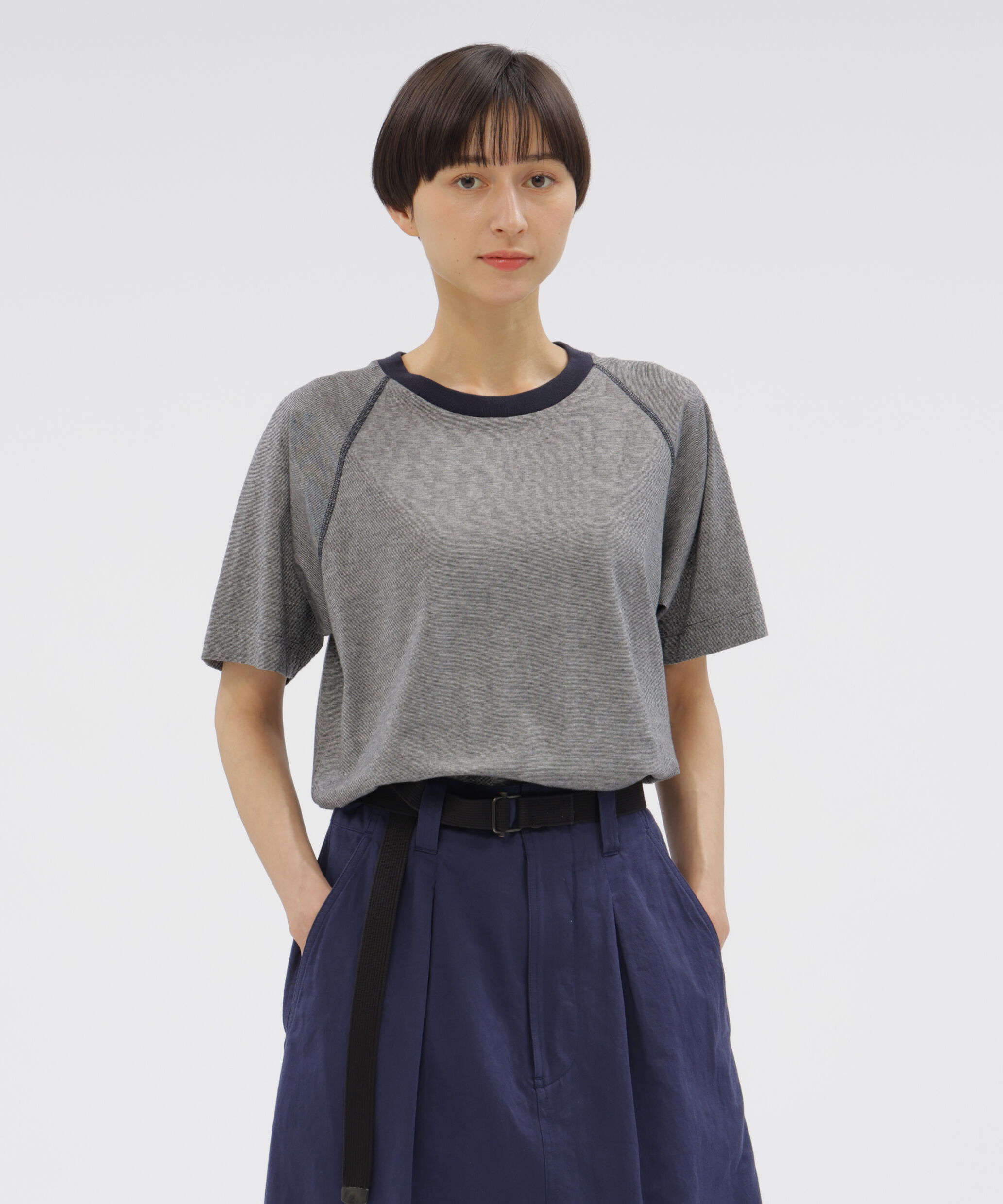 MHL.「FINE STRIPED COTTON JERSEY TOP」|Tシャツ・カットソー|WHITE/BLACK4