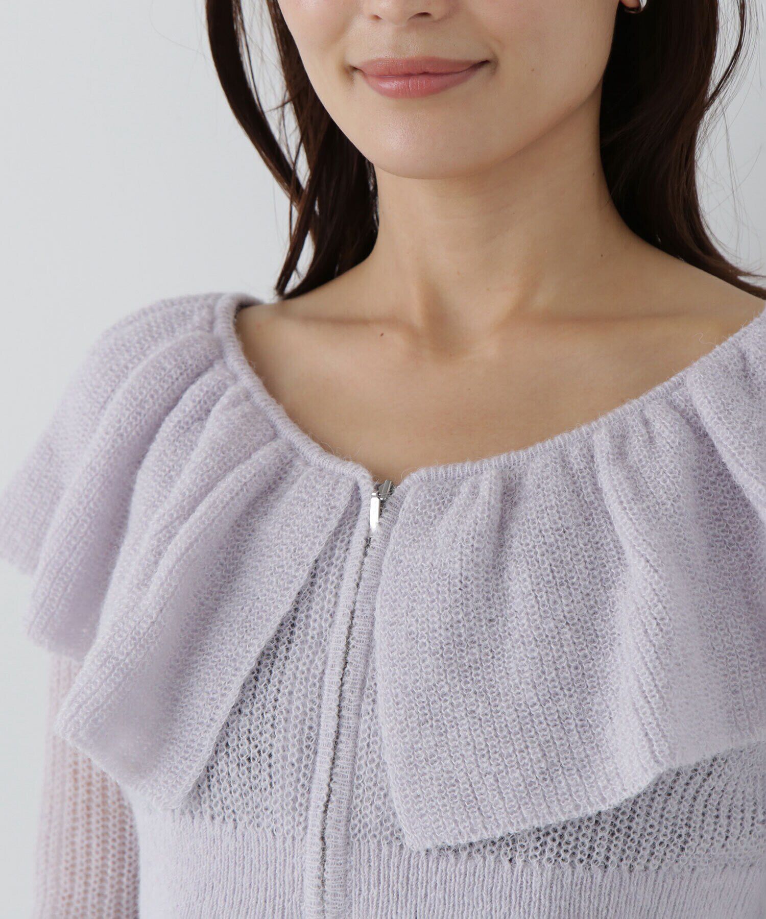  「フリルニットカーディガン＆キャミワンピース」|ワンピース|