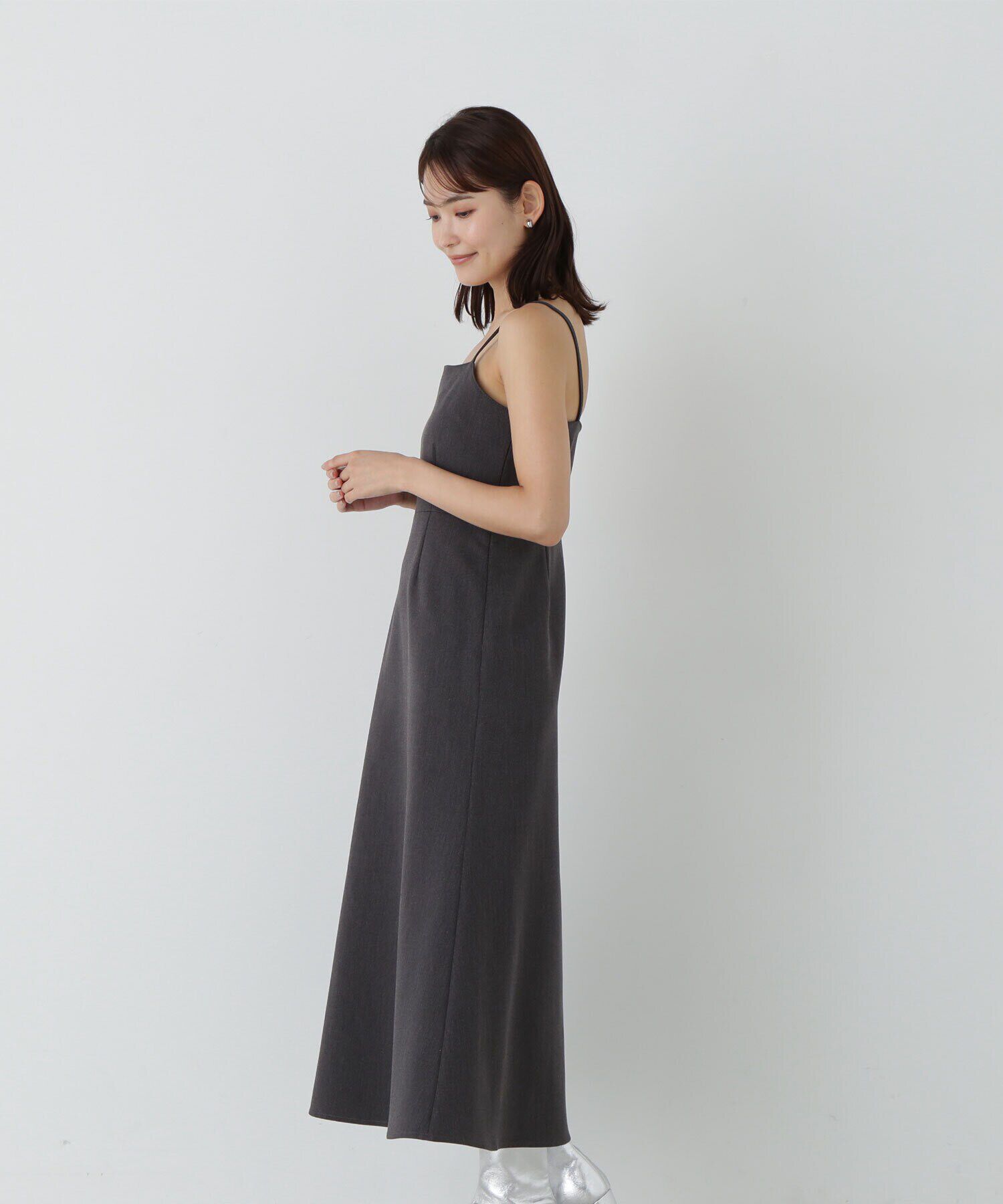  「フリルニットカーディガン＆キャミワンピース」|ワンピース|