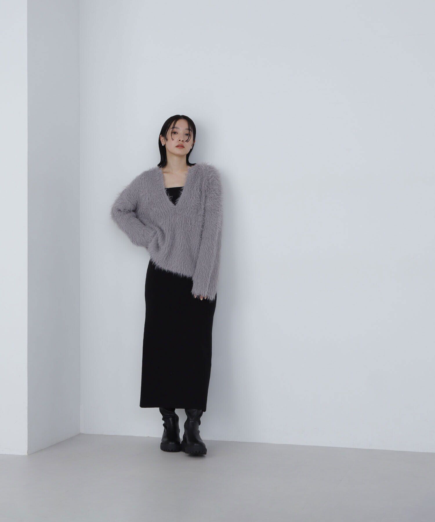  「フェザーニットセットキャミワンピース」|ワンピース|