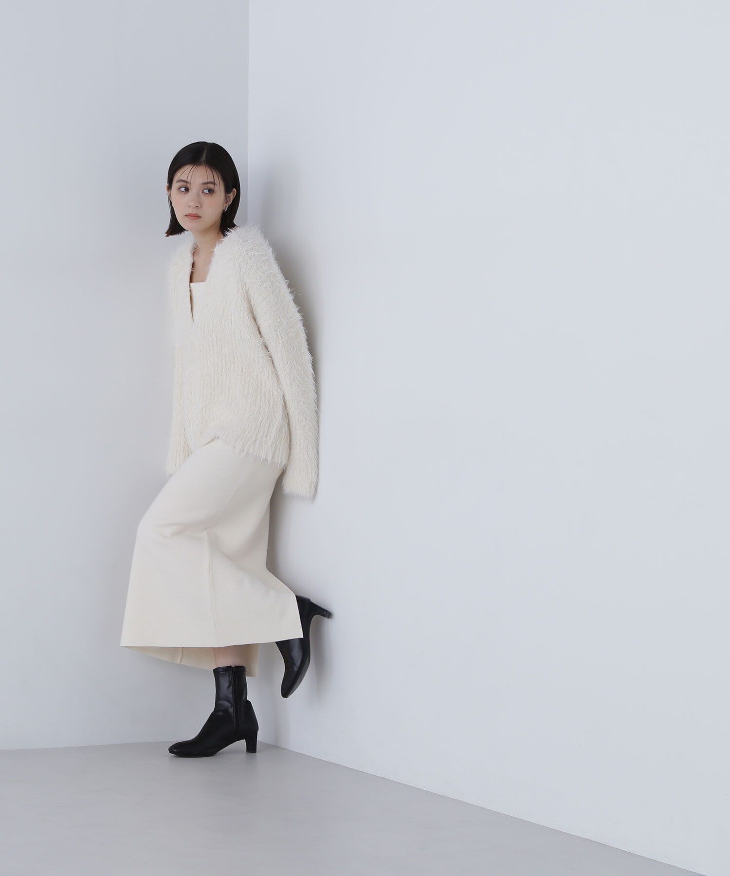  「フェザーニットセットキャミワンピース」|ワンピース|オフ1