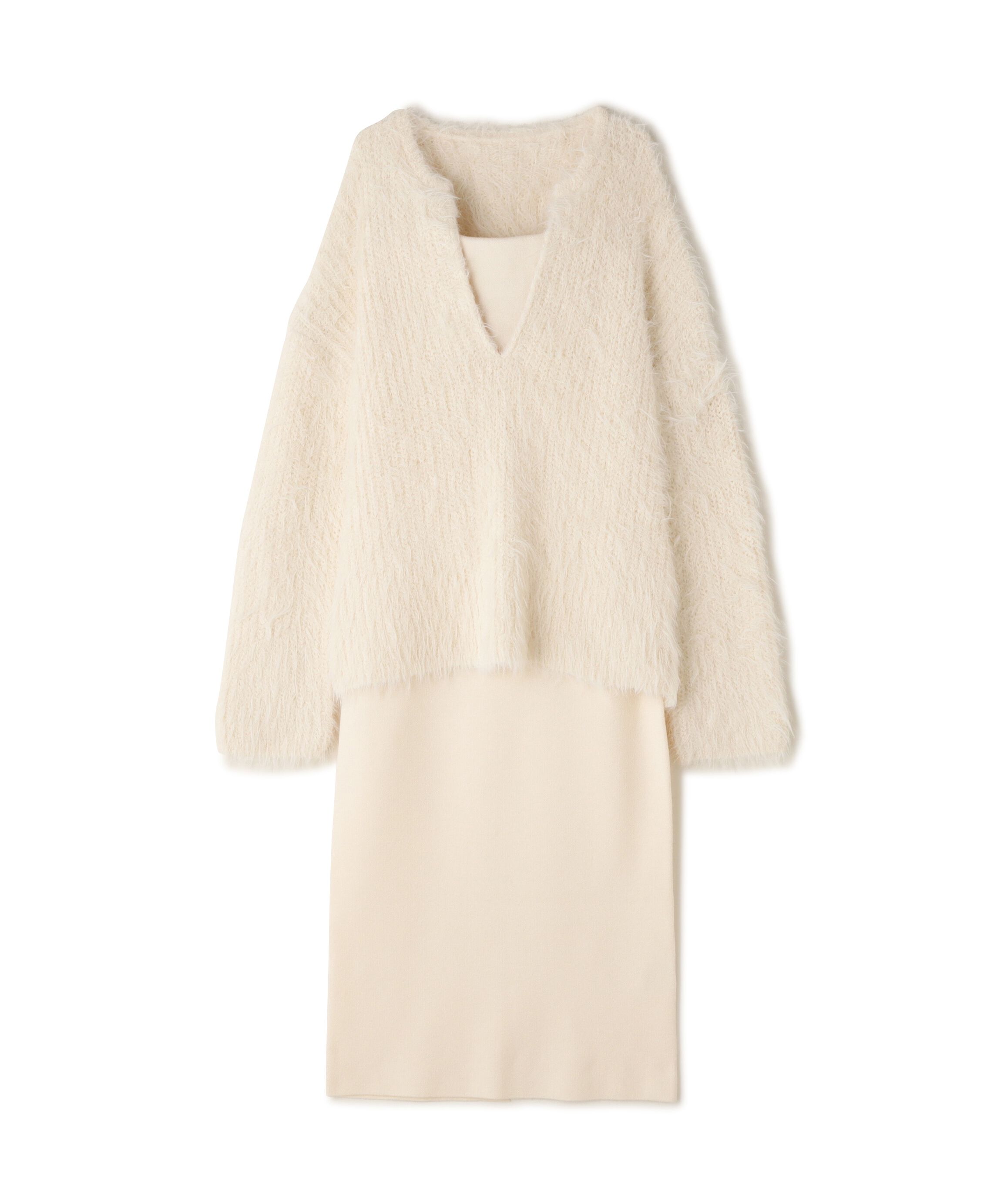  「フェザーニットセットキャミワンピース」|ワンピース|