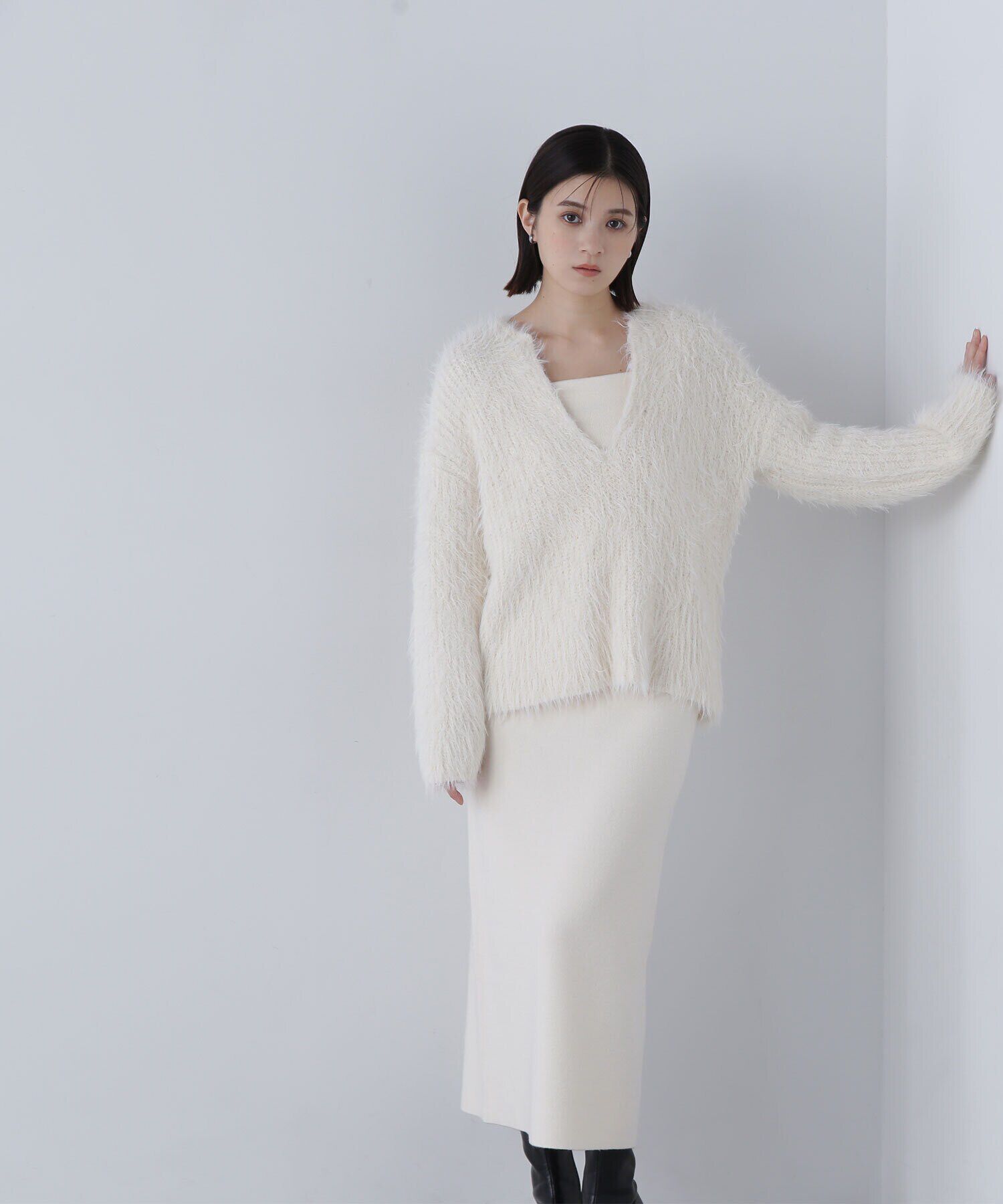  「フェザーニットセットキャミワンピース」|ワンピース|