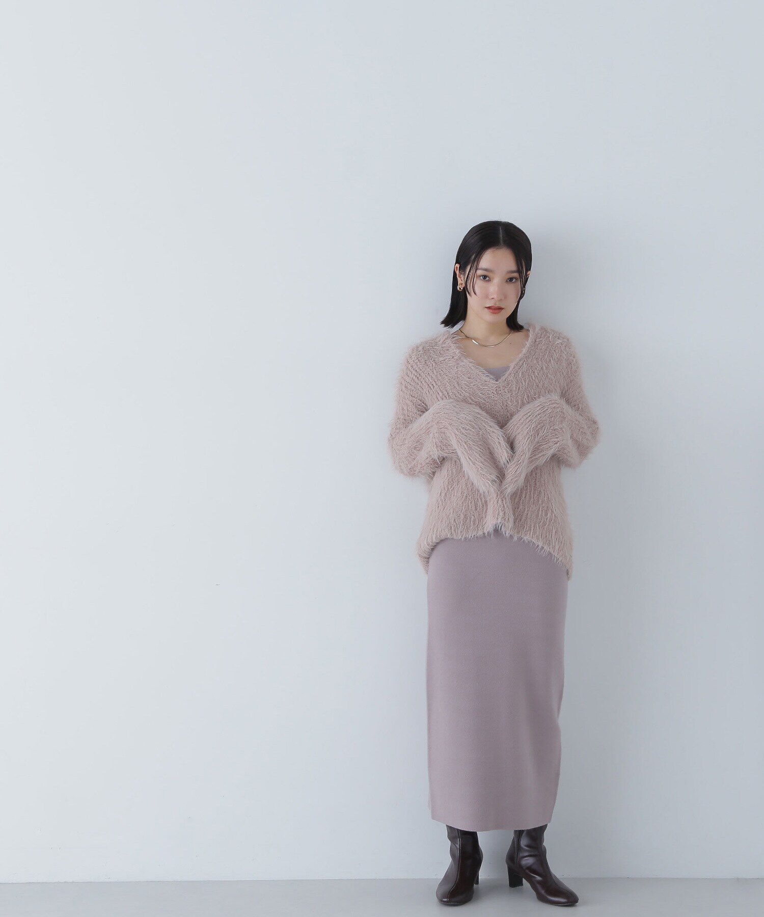  「フェザーニットセットキャミワンピース」|ワンピース|