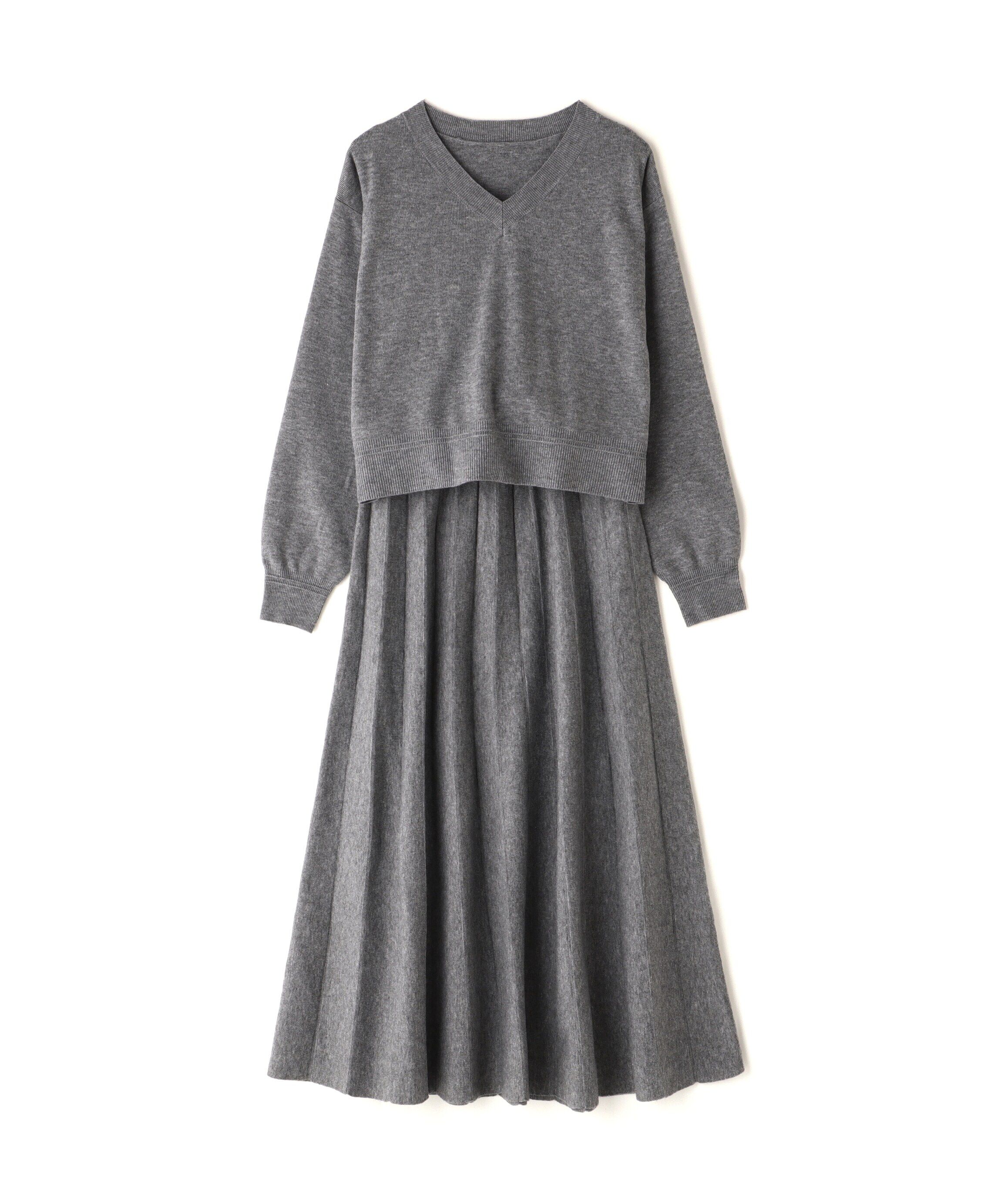  「プリーツニットセットアップ」|ワンピース|