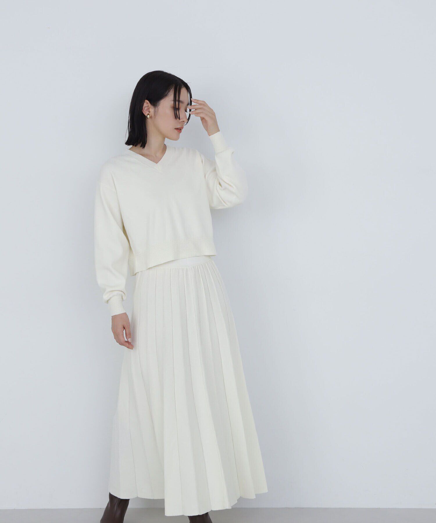  「プリーツニットセットアップ」|ワンピース|