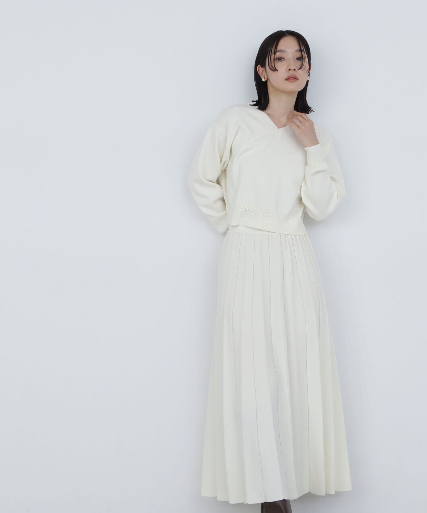  「プリーツニットセットアップ」|ワンピース|