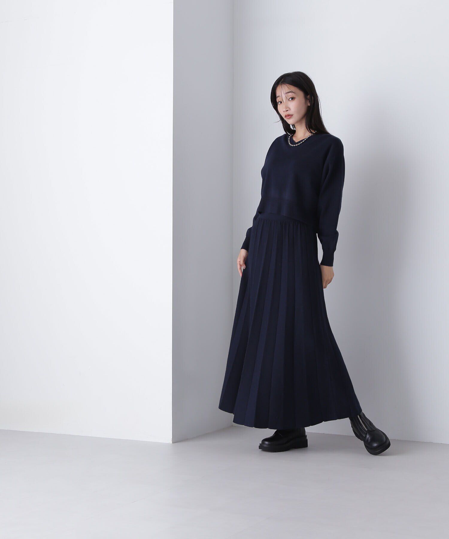  「プリーツニットセットアップ」|ワンピース|