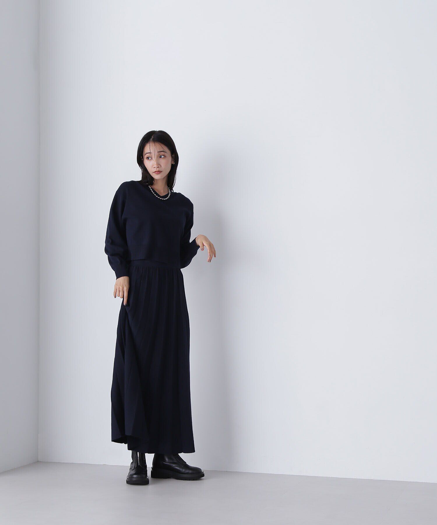  「プリーツニットセットアップ」|ワンピース|