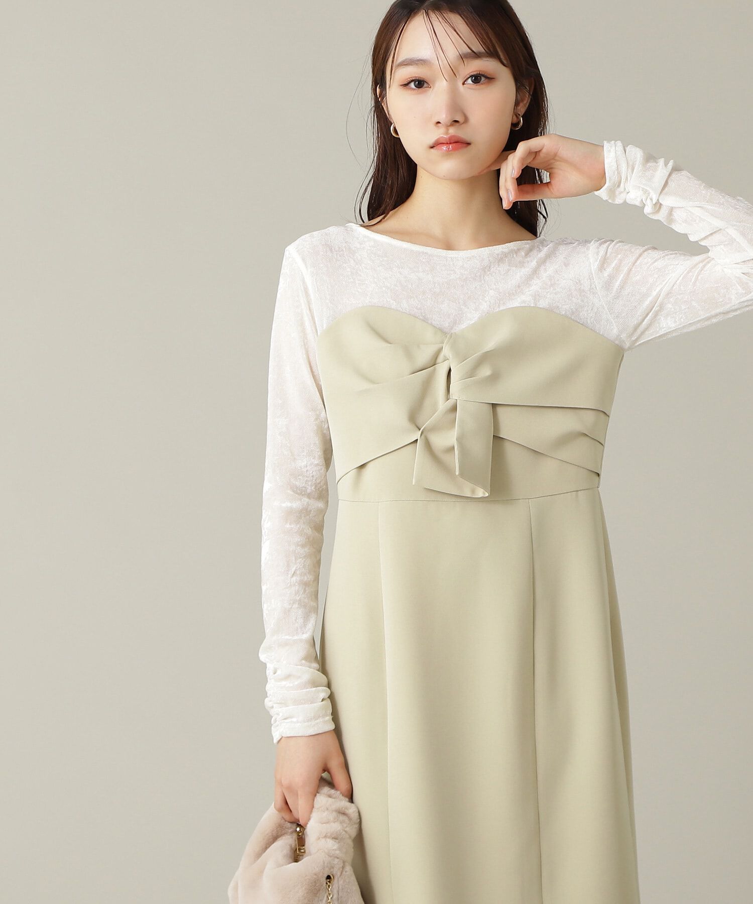  「ベロアドッキングナローワンピース」|ワンピース|