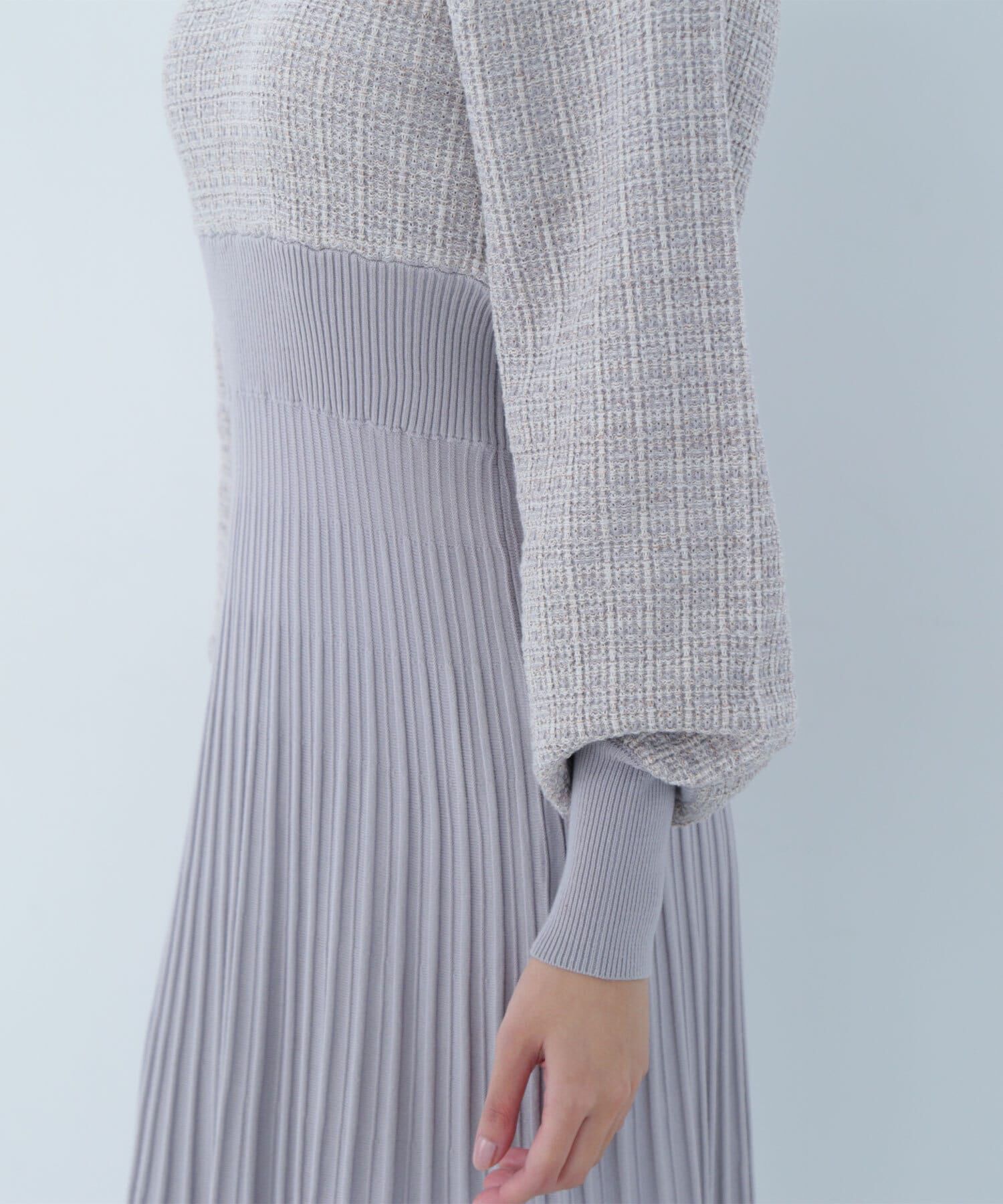  「スプリングツイードニットワンピース」|ワンピース|