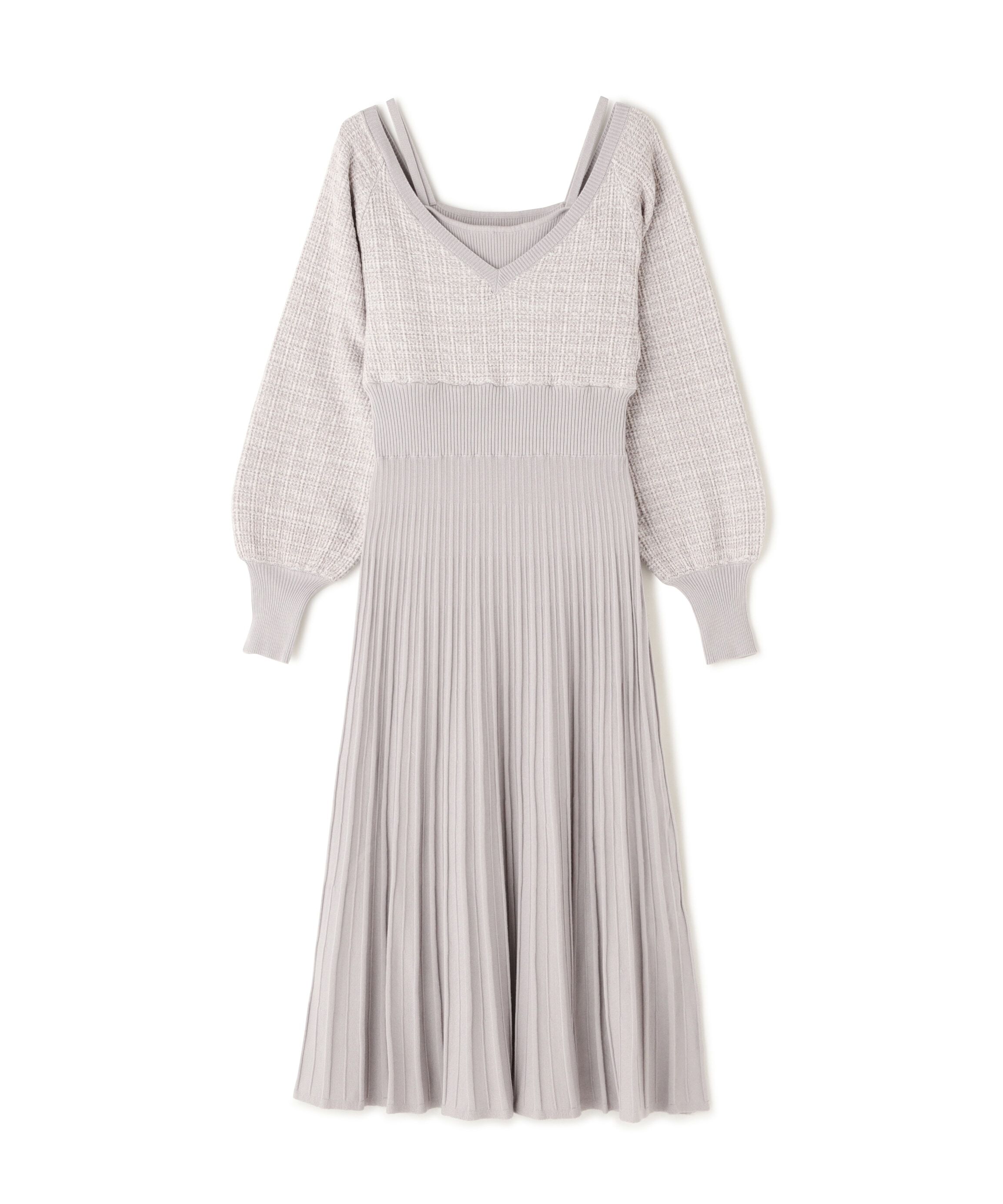  「スプリングツイードニットワンピース」|ワンピース|