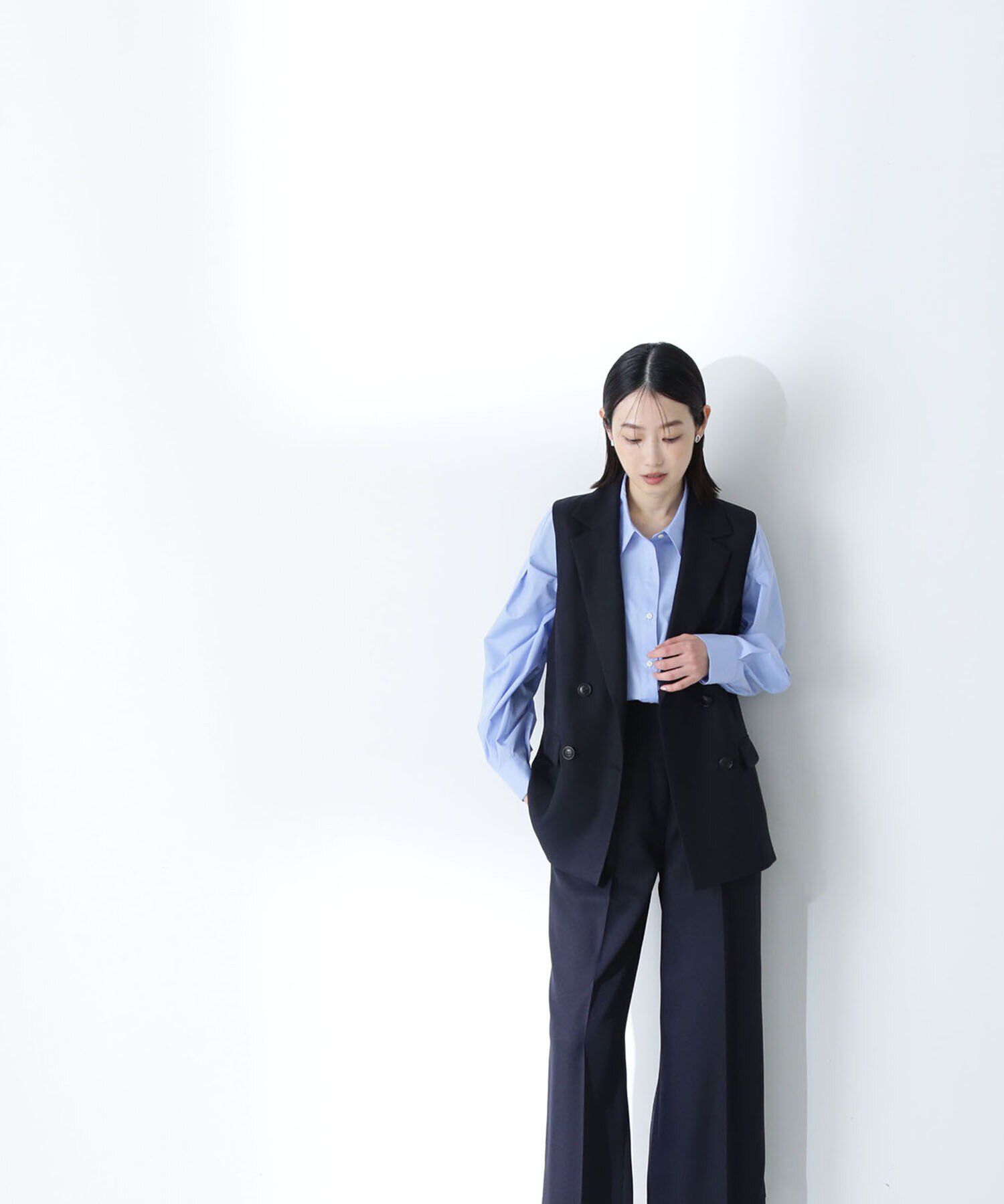  「リラクシーツイルシリーズ ダブルブレストテーラードジレ」|ブルゾン・スタジャン|