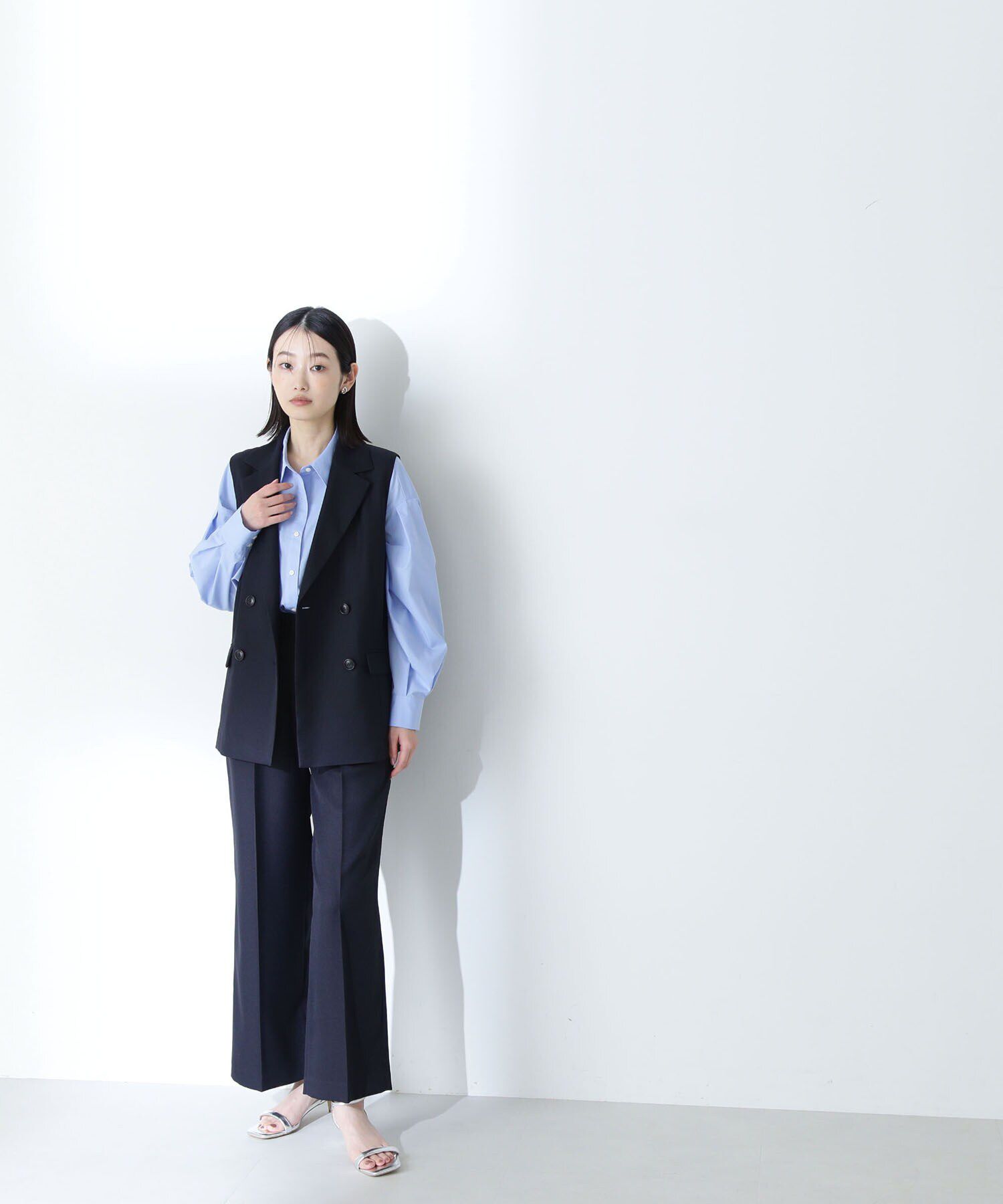  「リラクシーツイルシリーズ ダブルブレストテーラードジレ」|ブルゾン・スタジャン|