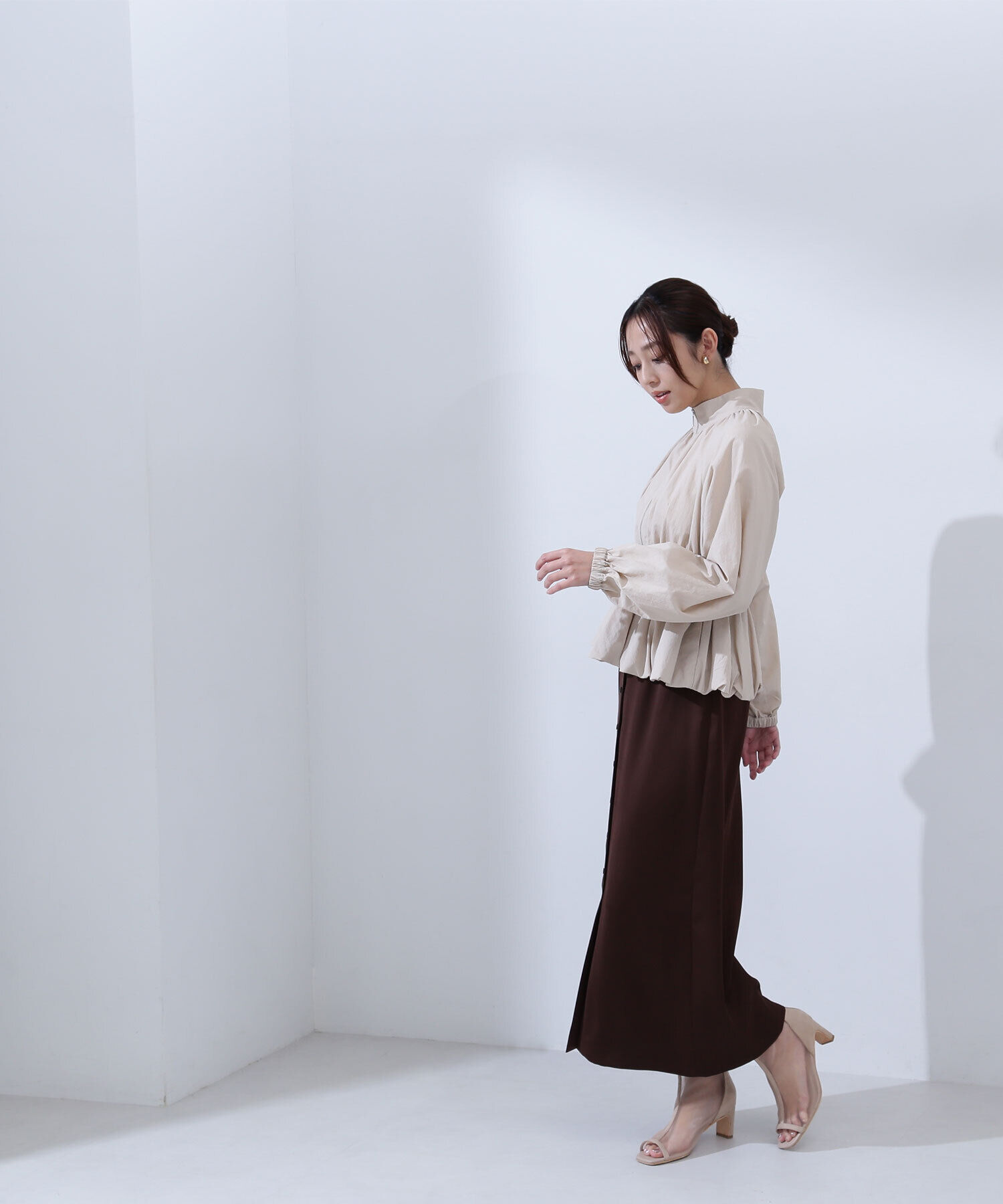  「フロントボタンナロースカート」|スカート|